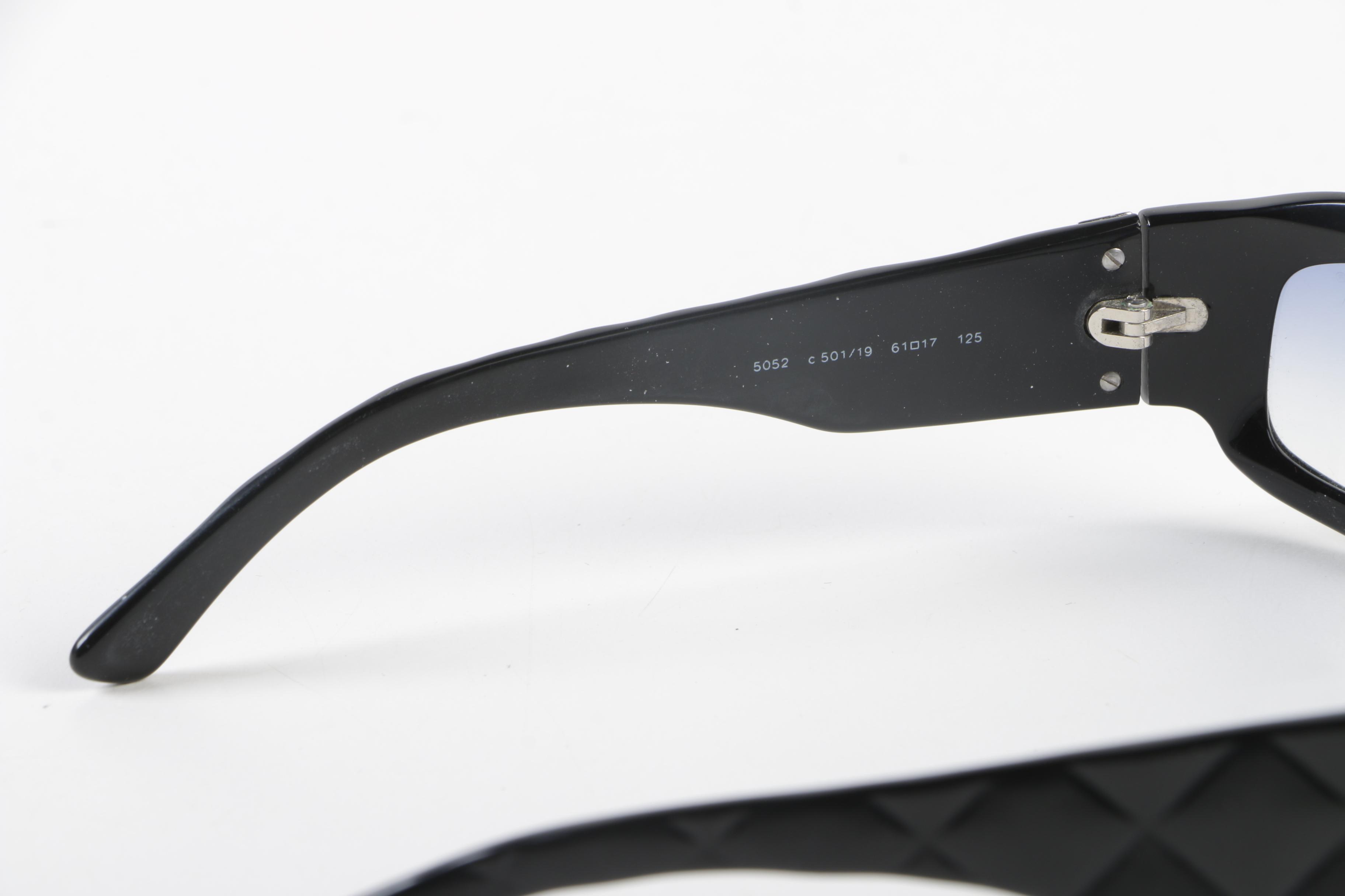 Chanel 5052 Black Quilted Stem Sunglasses