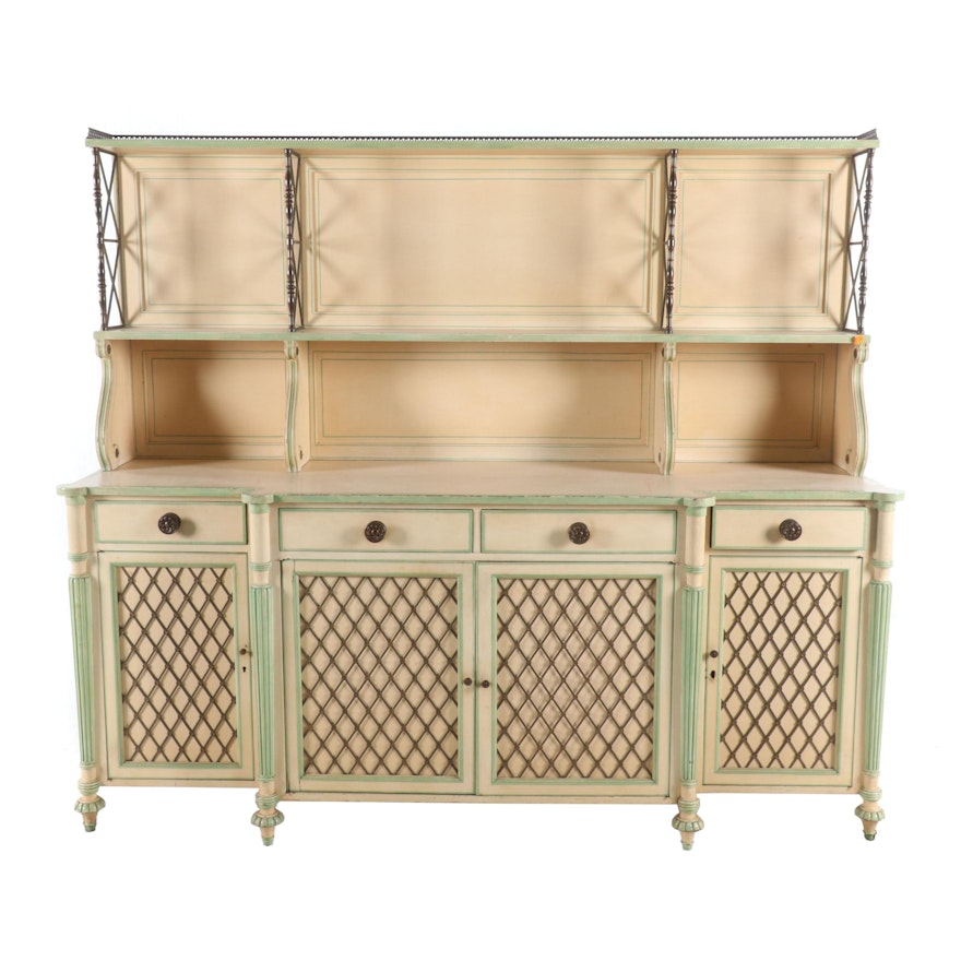 French Provincial Style Sideboard Buffet with Hutch