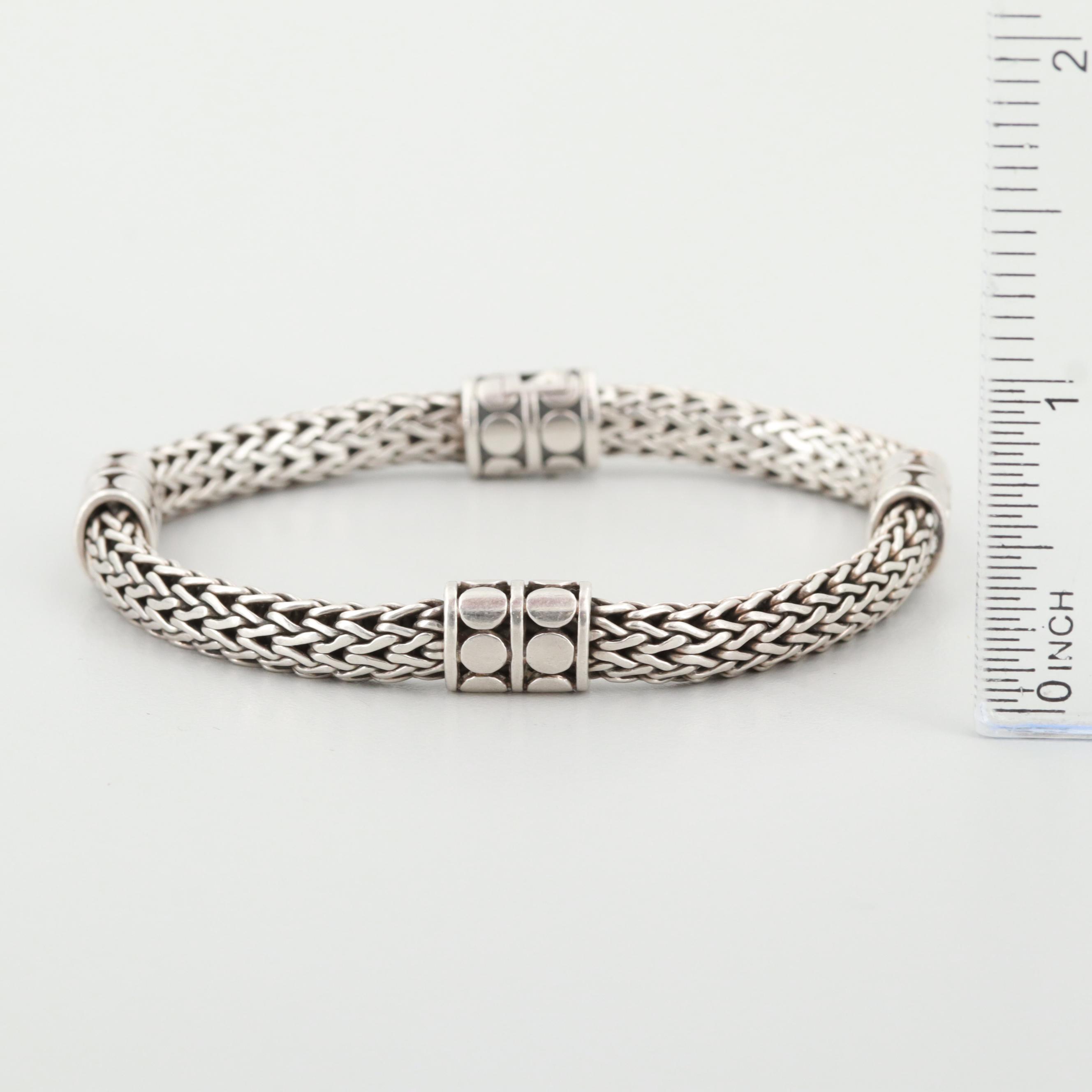 John Hardy Sterling Silver "Dot" Four Station Bracelet