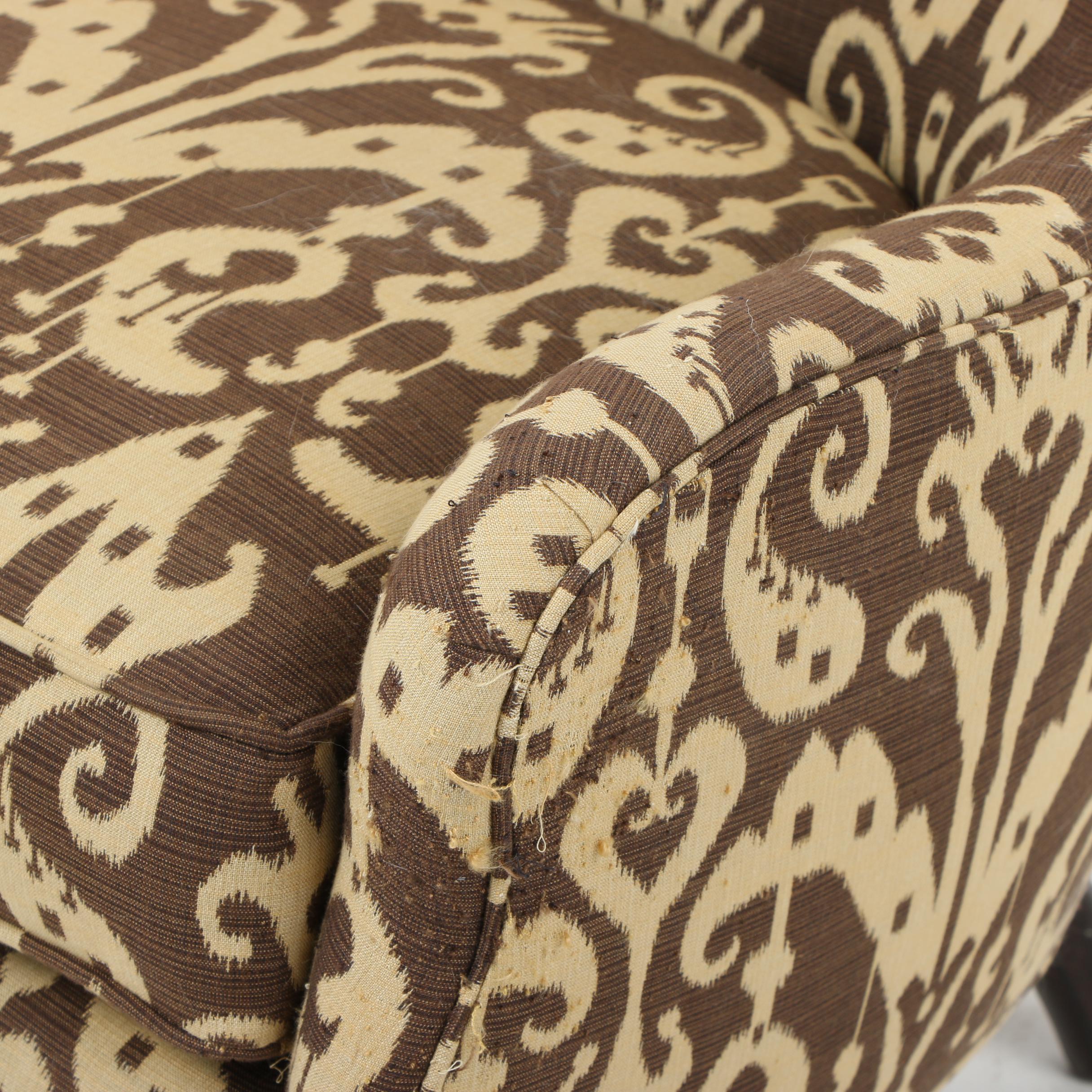 Contemporary Lee Industries Armchair with Ikat Upholstery