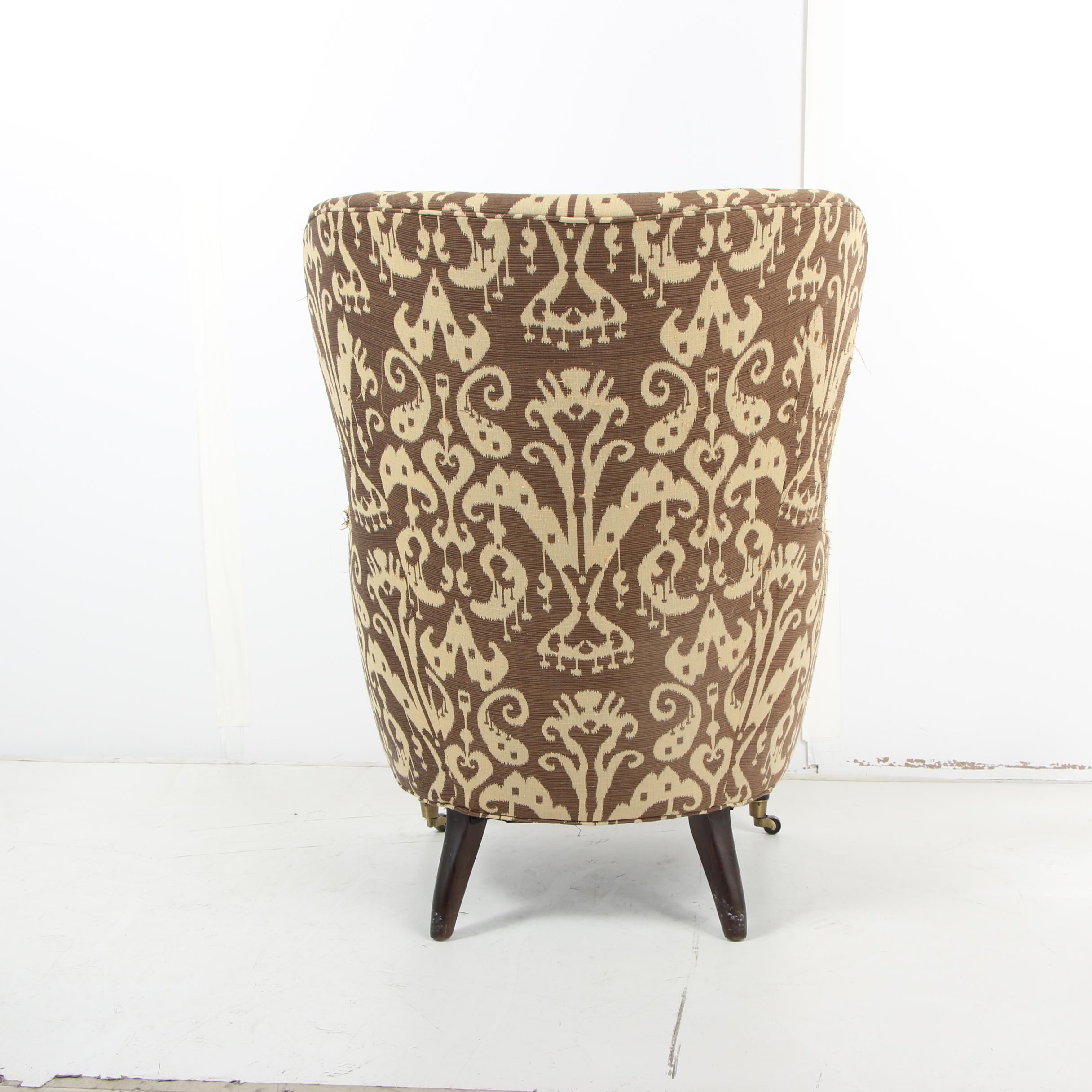 Contemporary Lee Industries Armchair with Ikat Upholstery