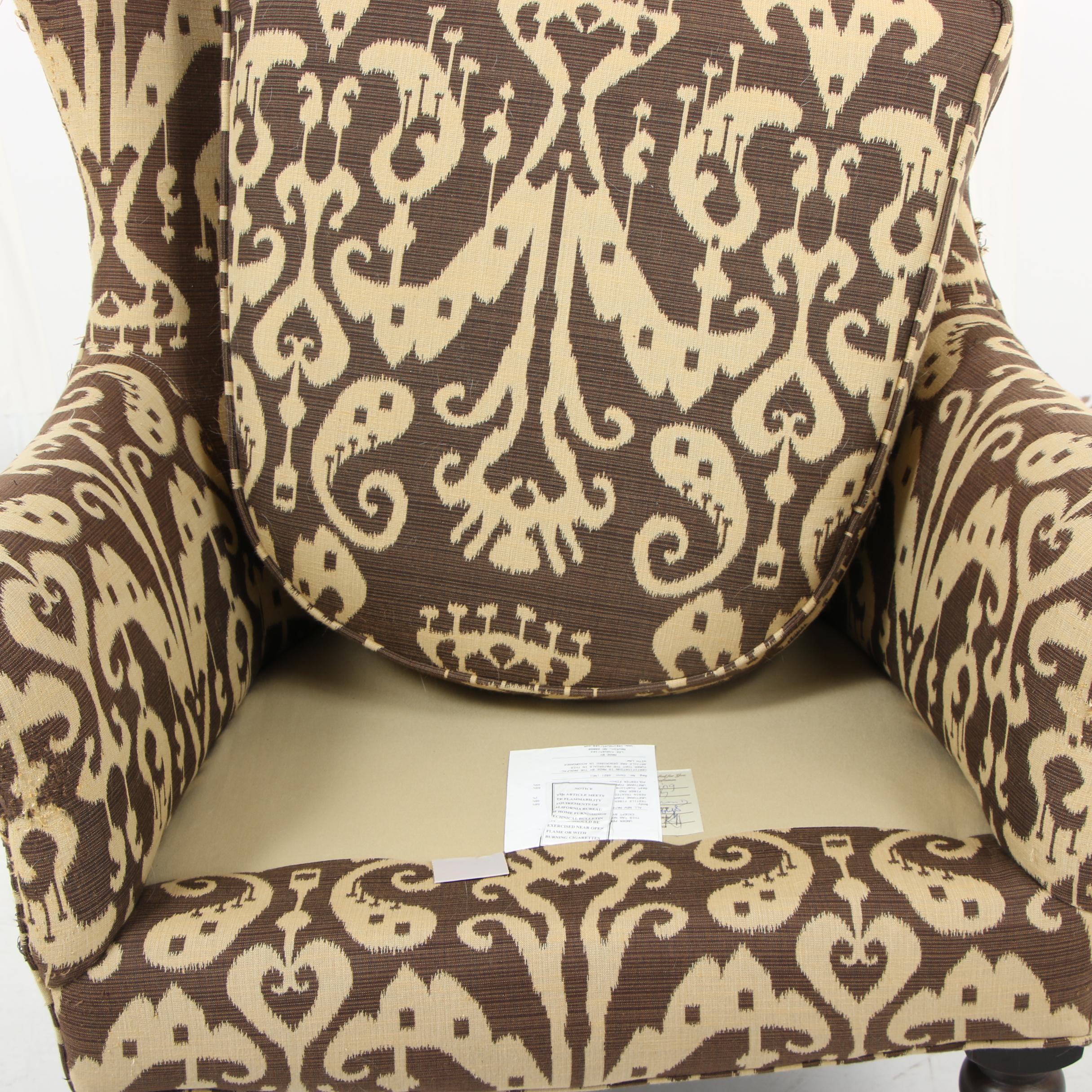 Contemporary Lee Industries Armchair with Ikat Upholstery