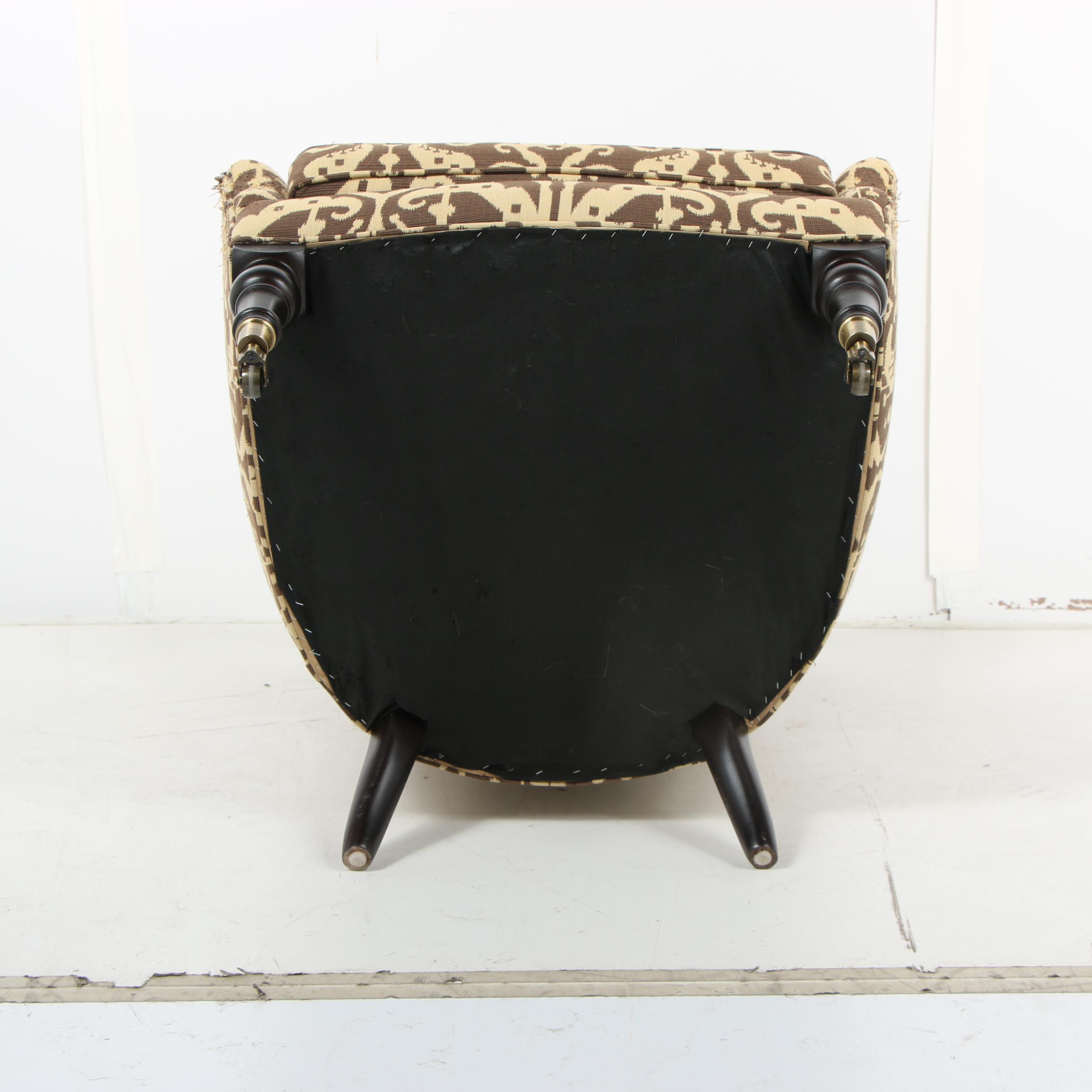 Contemporary Lee Industries Armchair with Ikat Upholstery