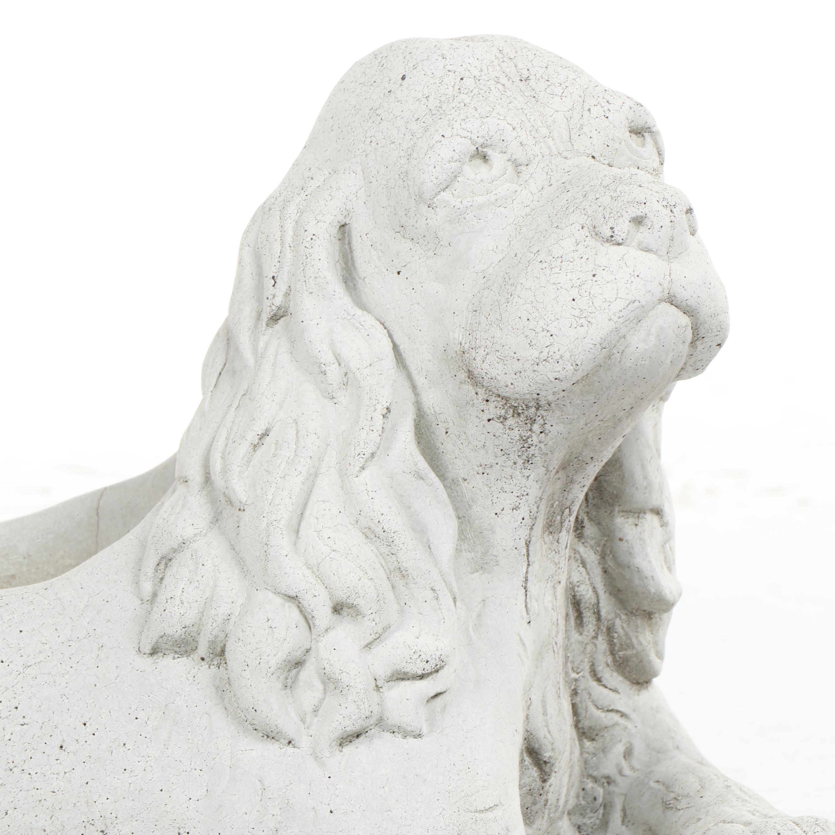 Cement Cocker Spaniel Garden Statue and Planter