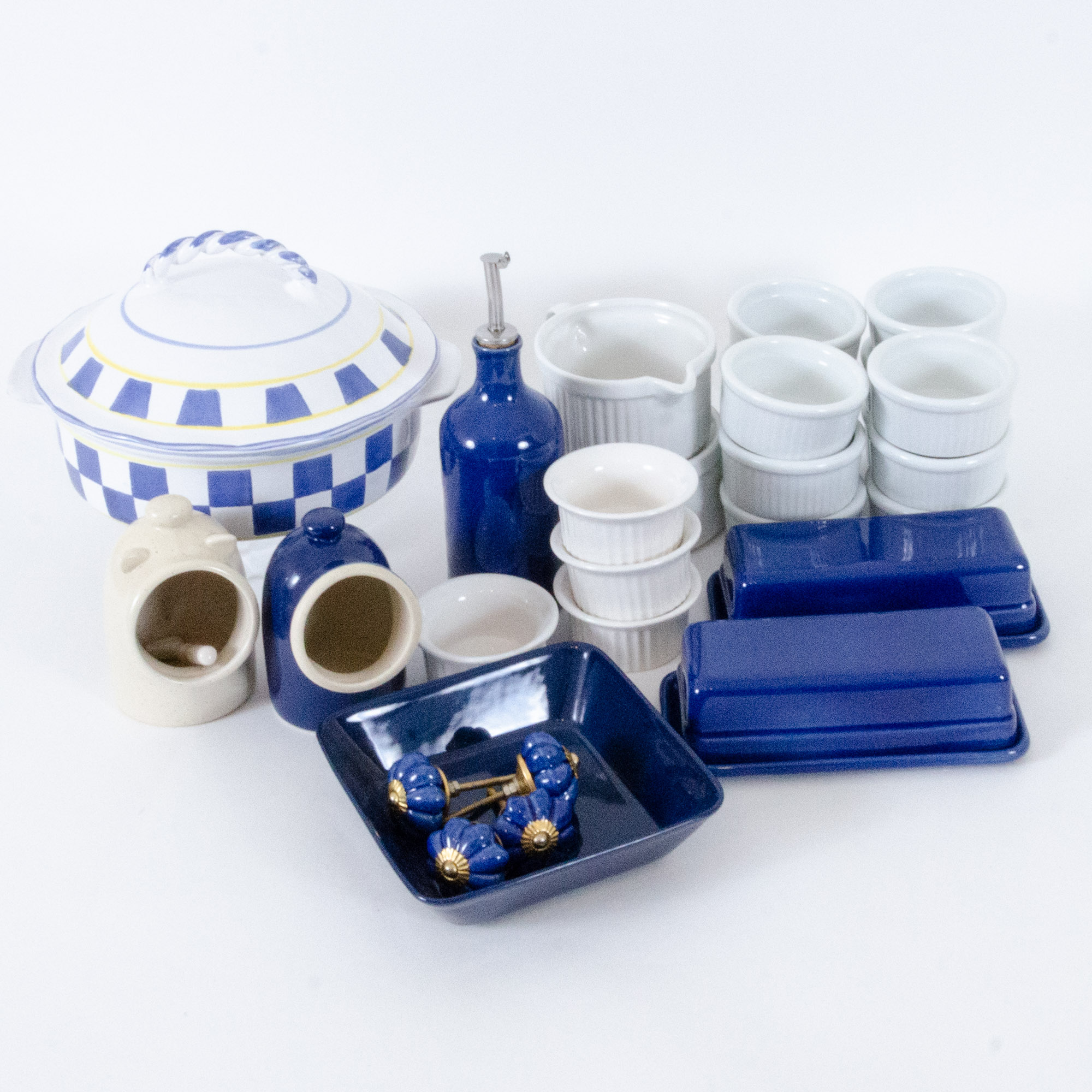 Hand-Painted Casserole Dish and Glazed Bakeware