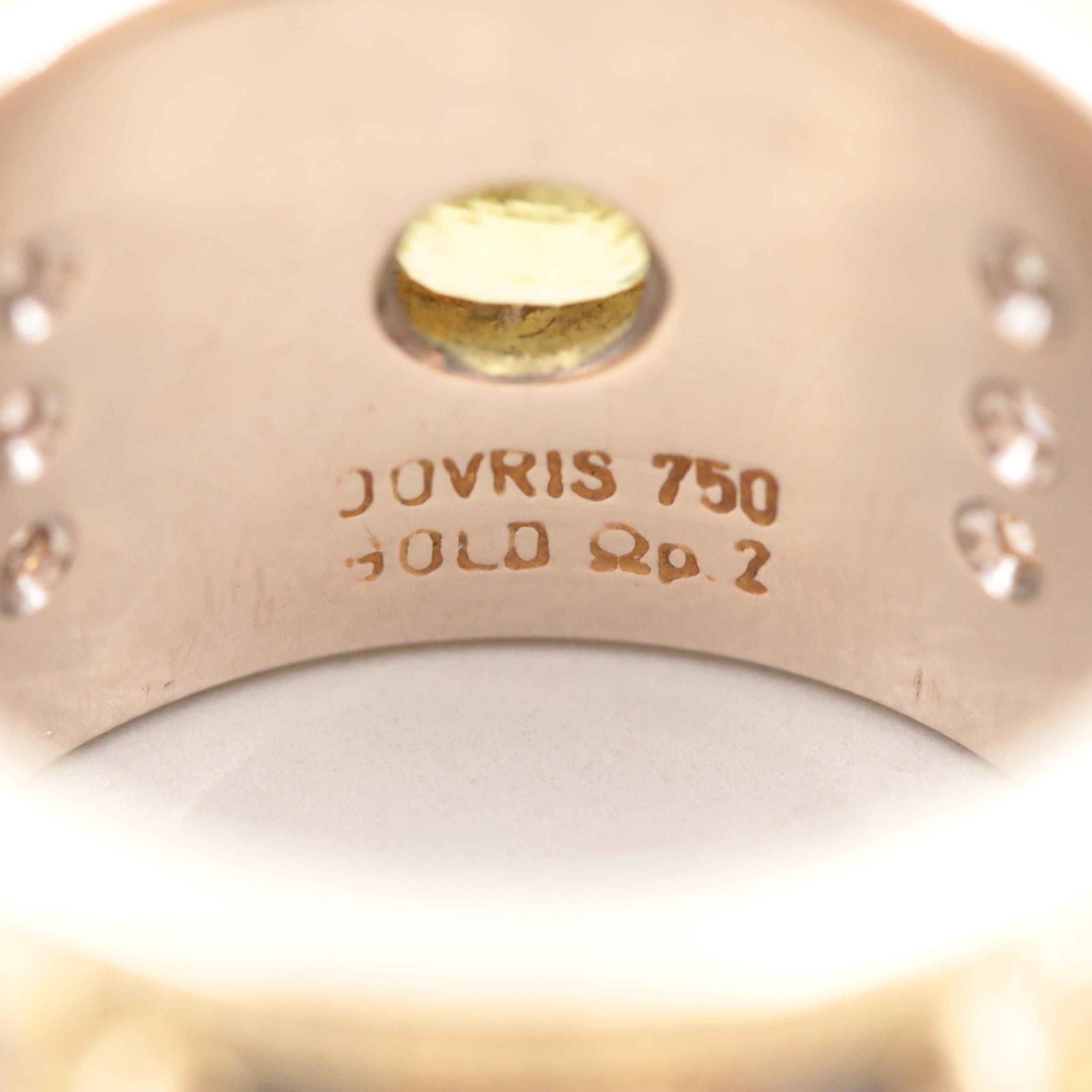 Tassos Samourakis "Dovris" Collection 18K Yellow Gold Diamond and Gemstone Ring