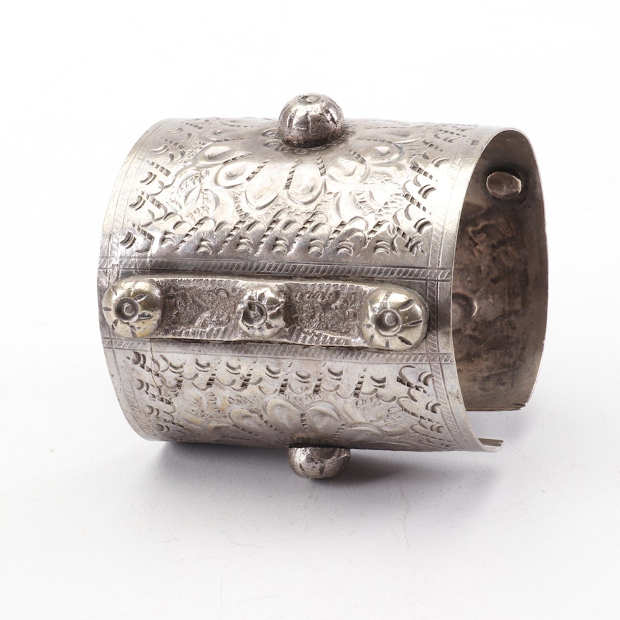 Hand-Stamped 800 Silver Cuff