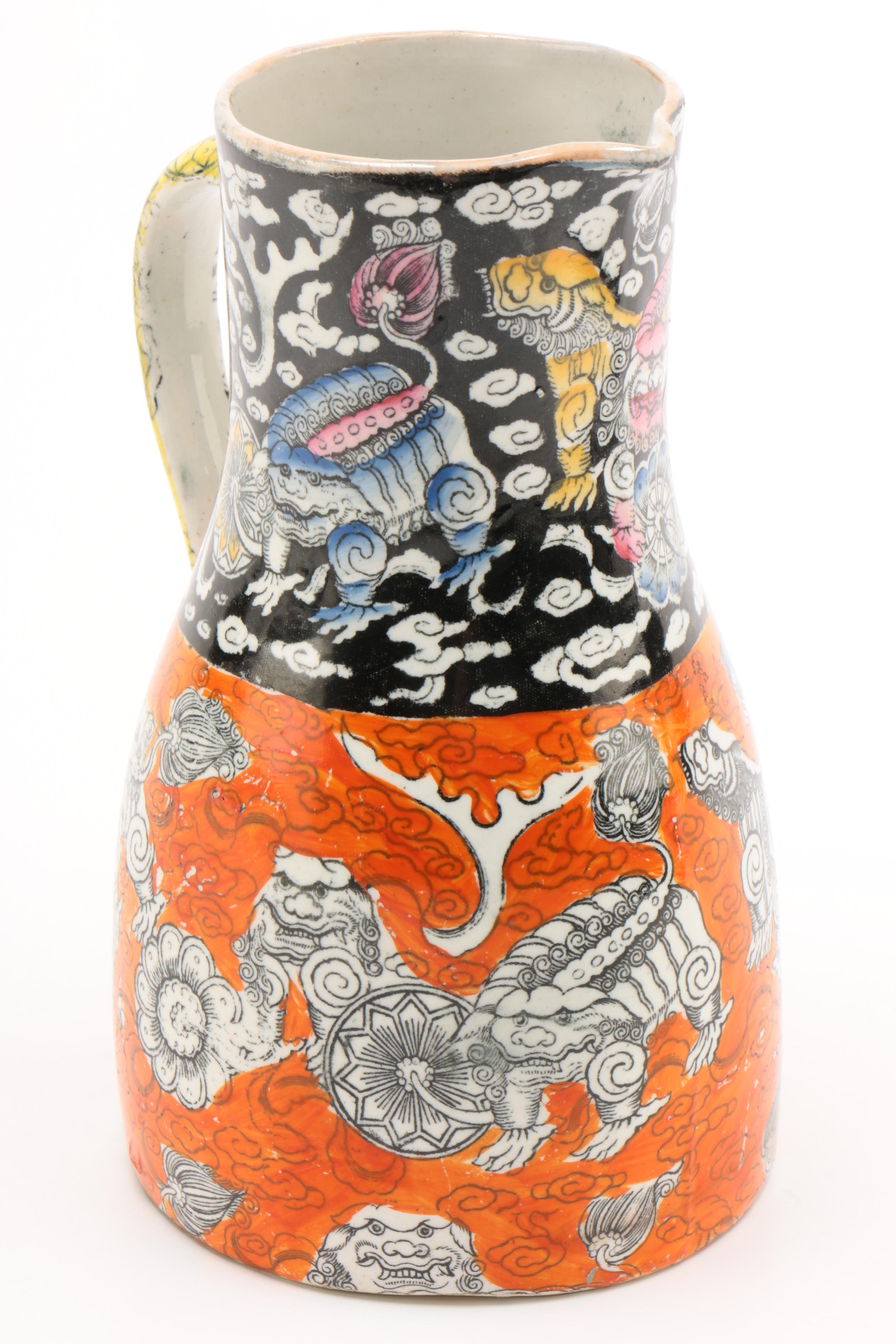 Mason's "Bandana Ware" Ironstone Pitcher, Circa 1830-1850