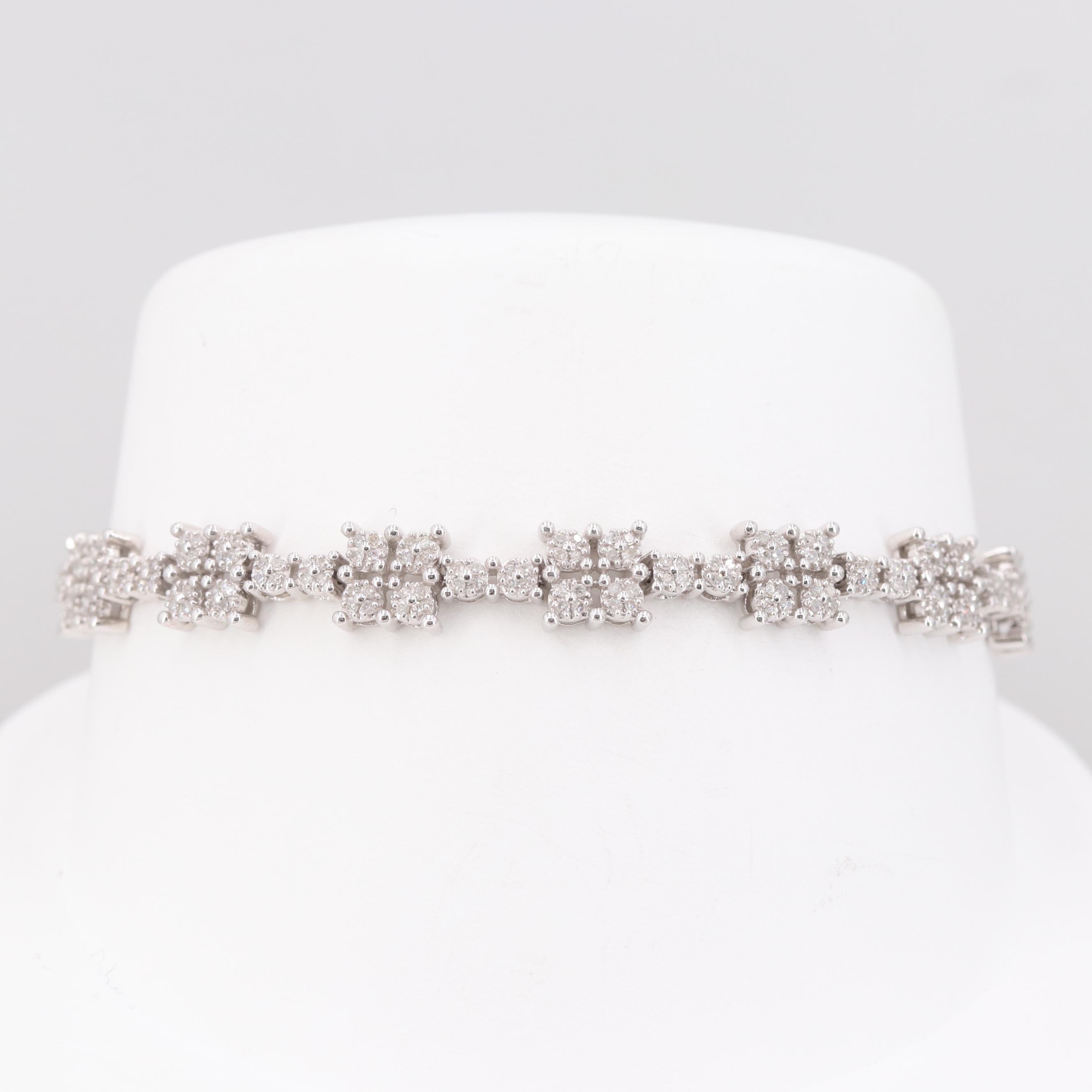14K White Gold 1.27 CTW Diamond Bracelet
