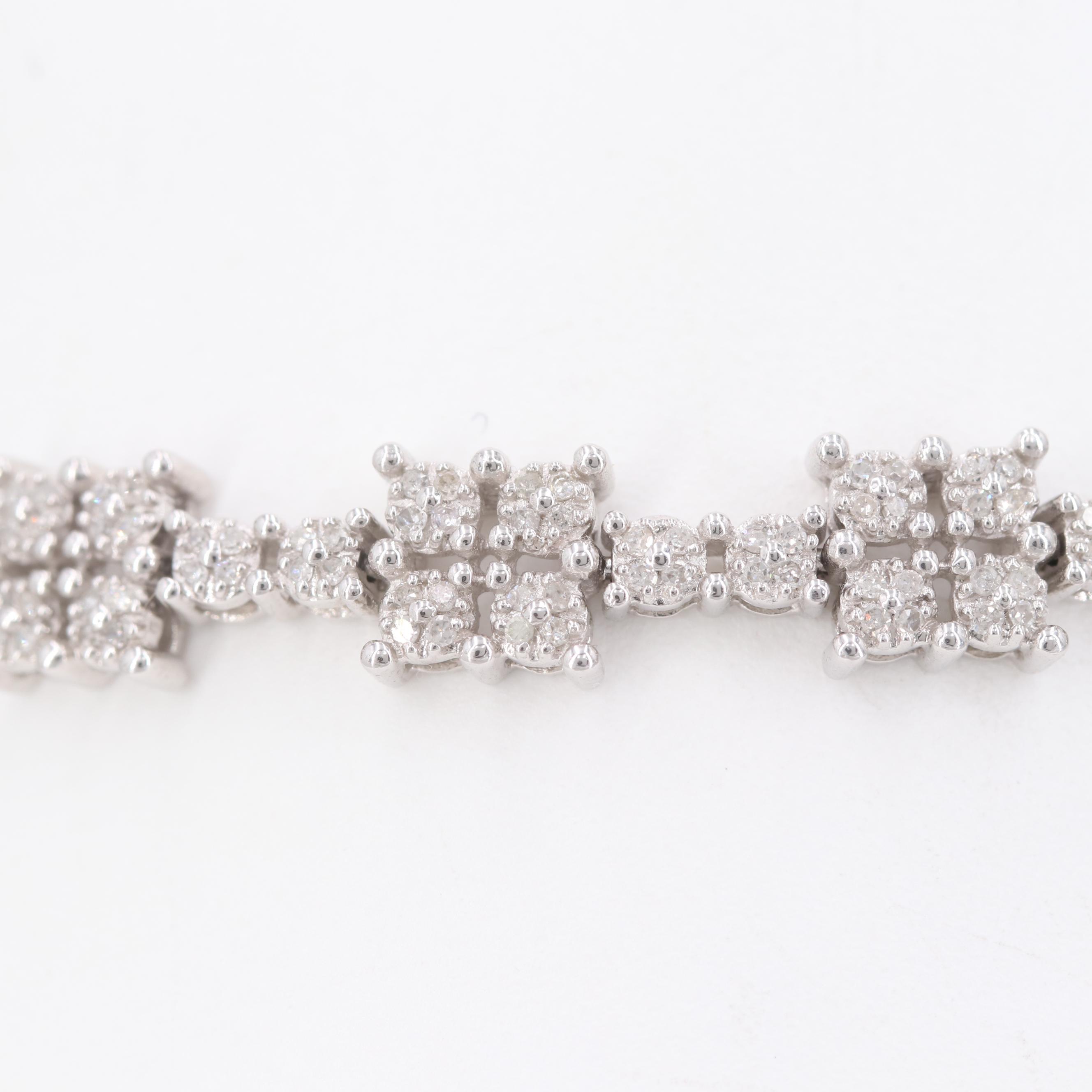 14K White Gold 1.27 CTW Diamond Bracelet