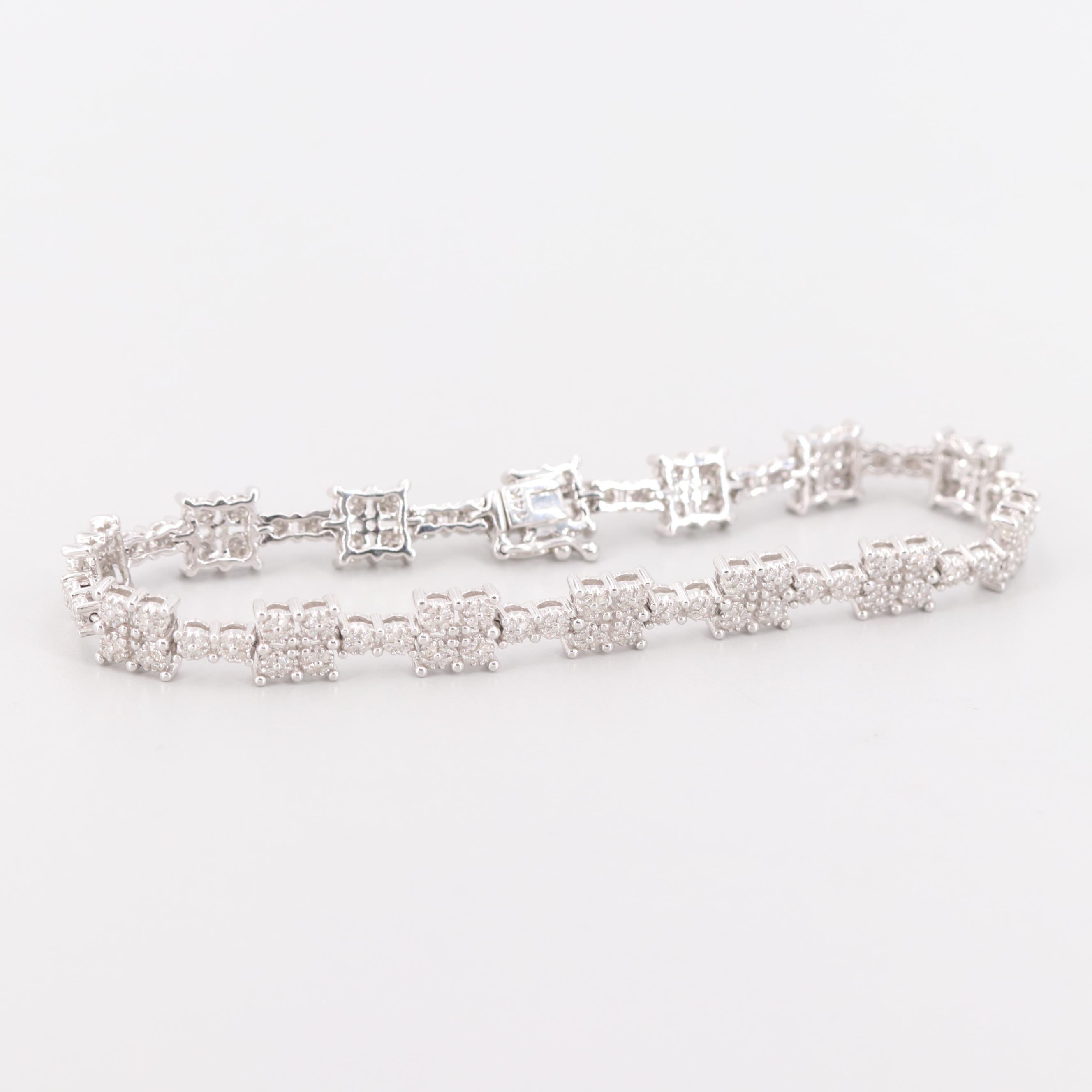 14K White Gold 1.27 CTW Diamond Bracelet