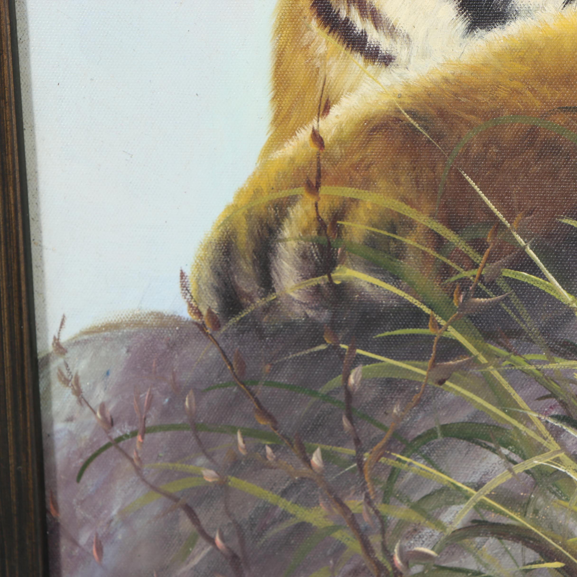 Frank Oil Painting of a Tiger