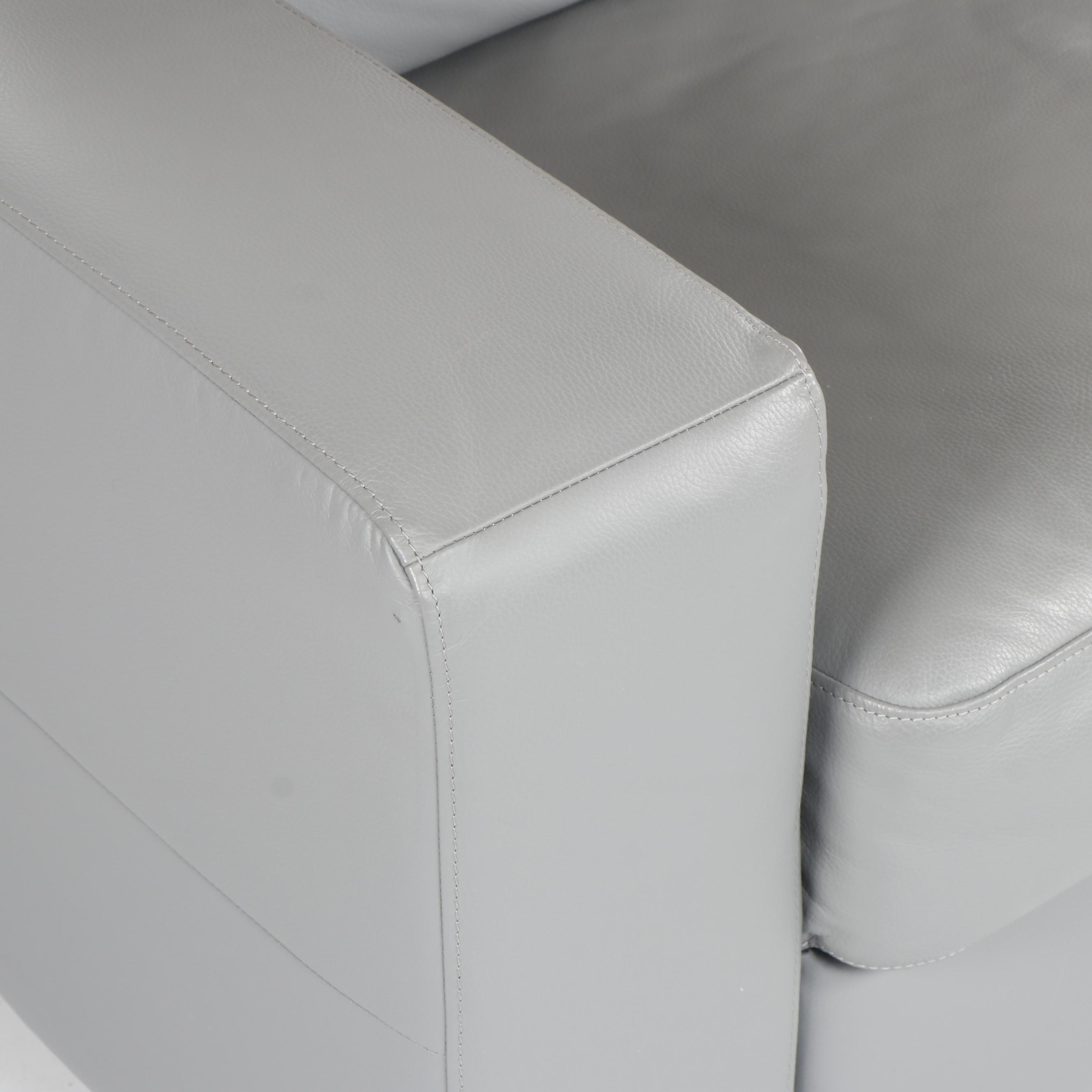 IKEA "SKOGABY" Modern Gray Leather Sofa