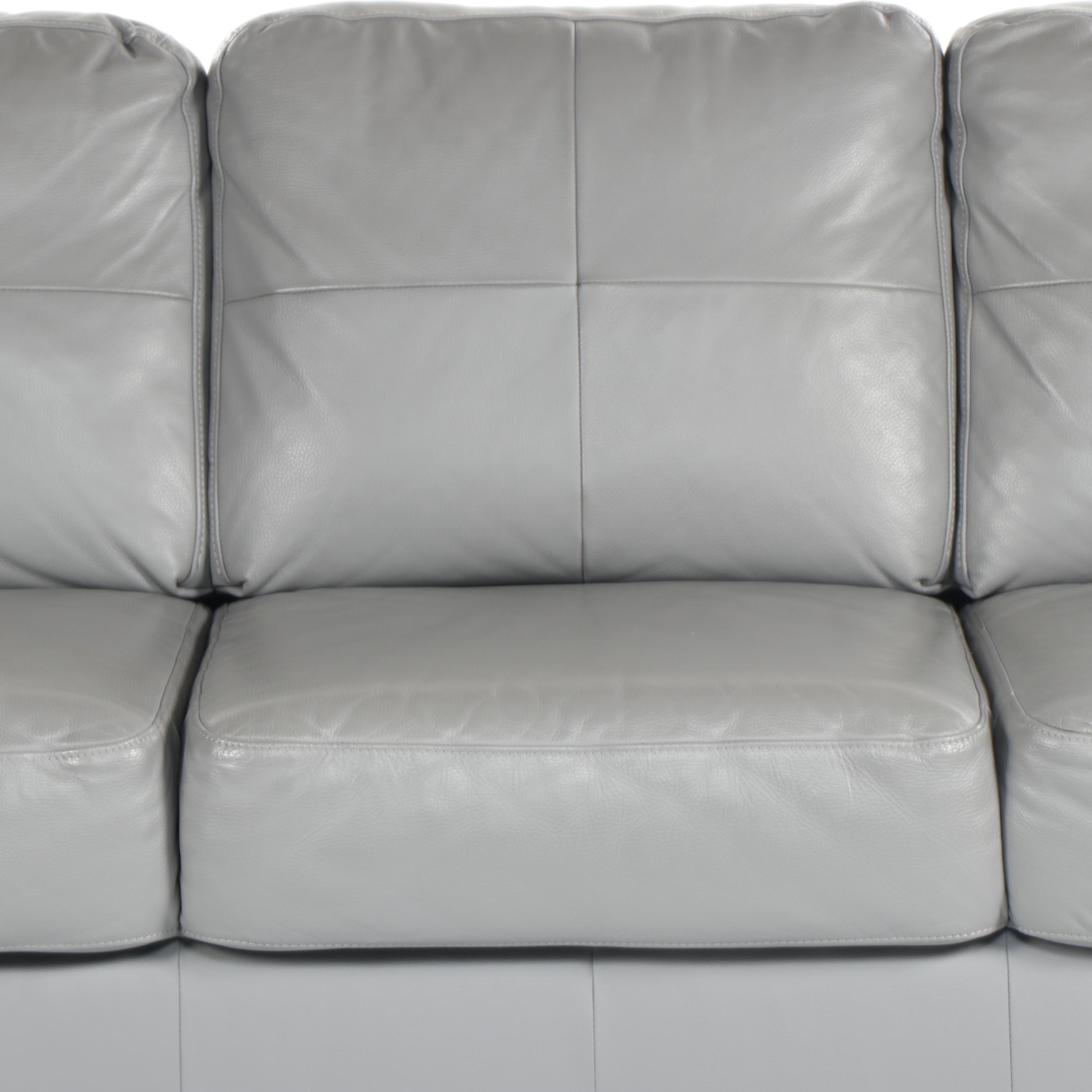 IKEA "SKOGABY" Modern Gray Leather Sofa