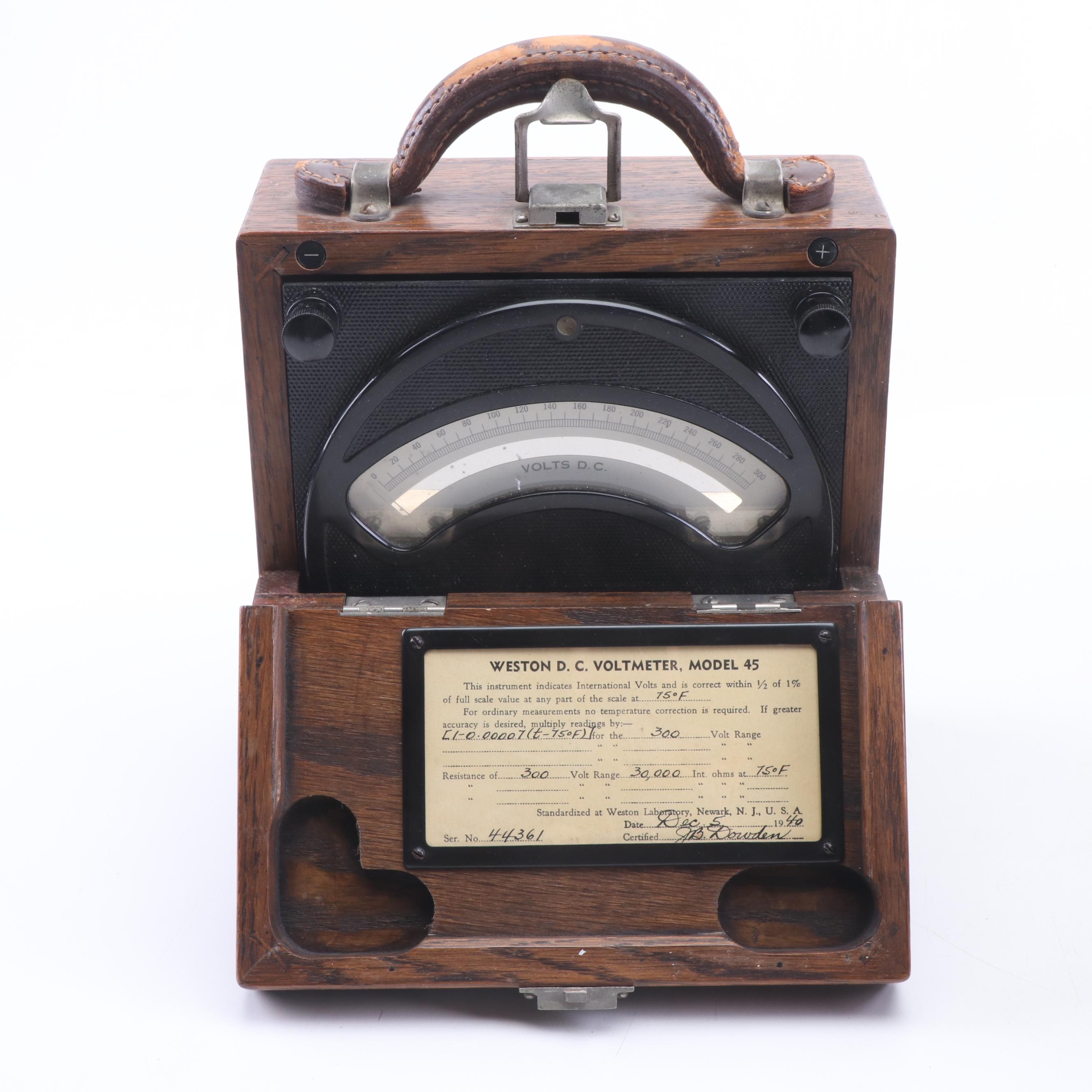 Thompson Indicator, Weston Voltmeters Automotive Tools, Vintage