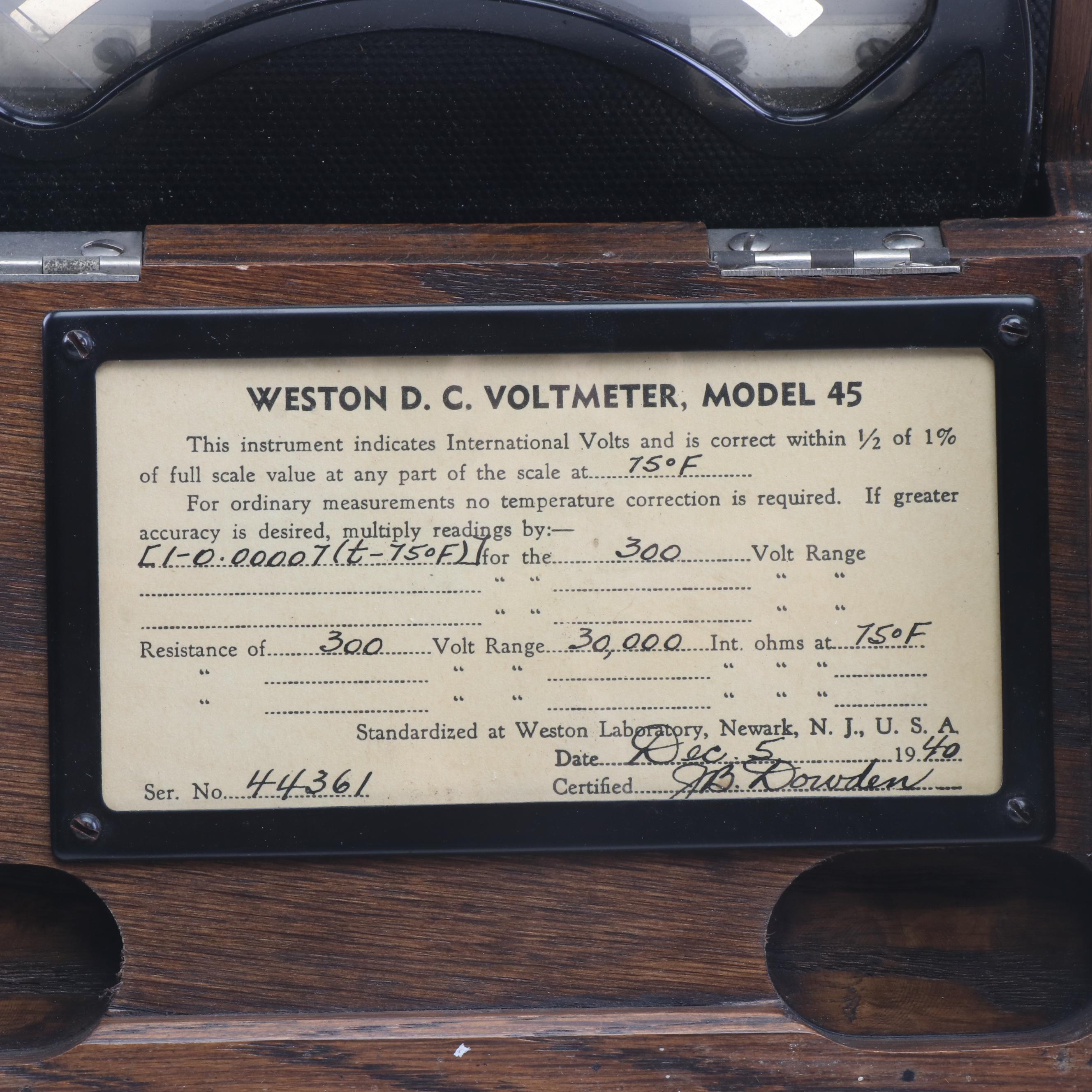 Thompson Indicator, Weston Voltmeters Automotive Tools, Vintage
