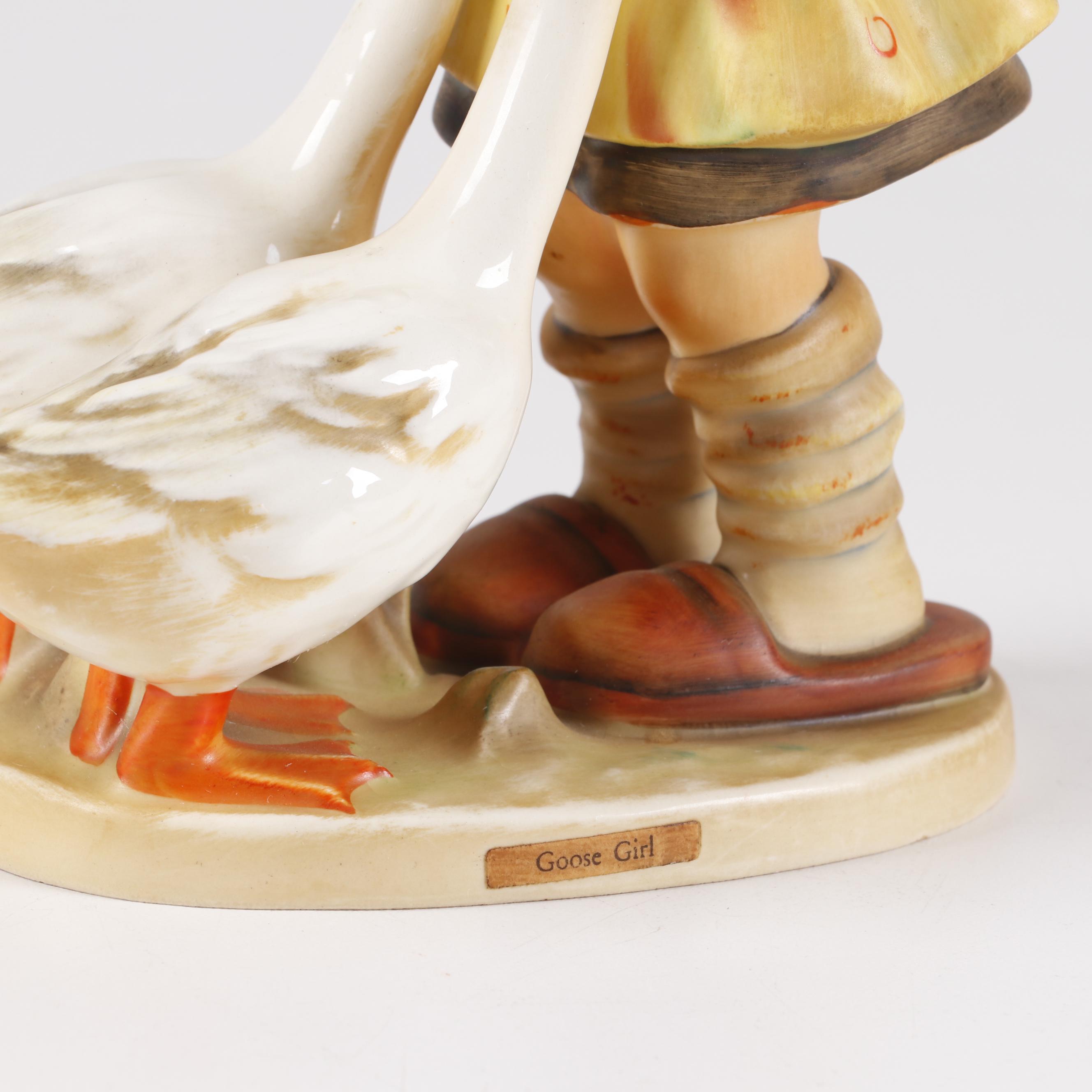 Goebel Hummel "Goose Girl" and "Serenade" Porcelain Figurines