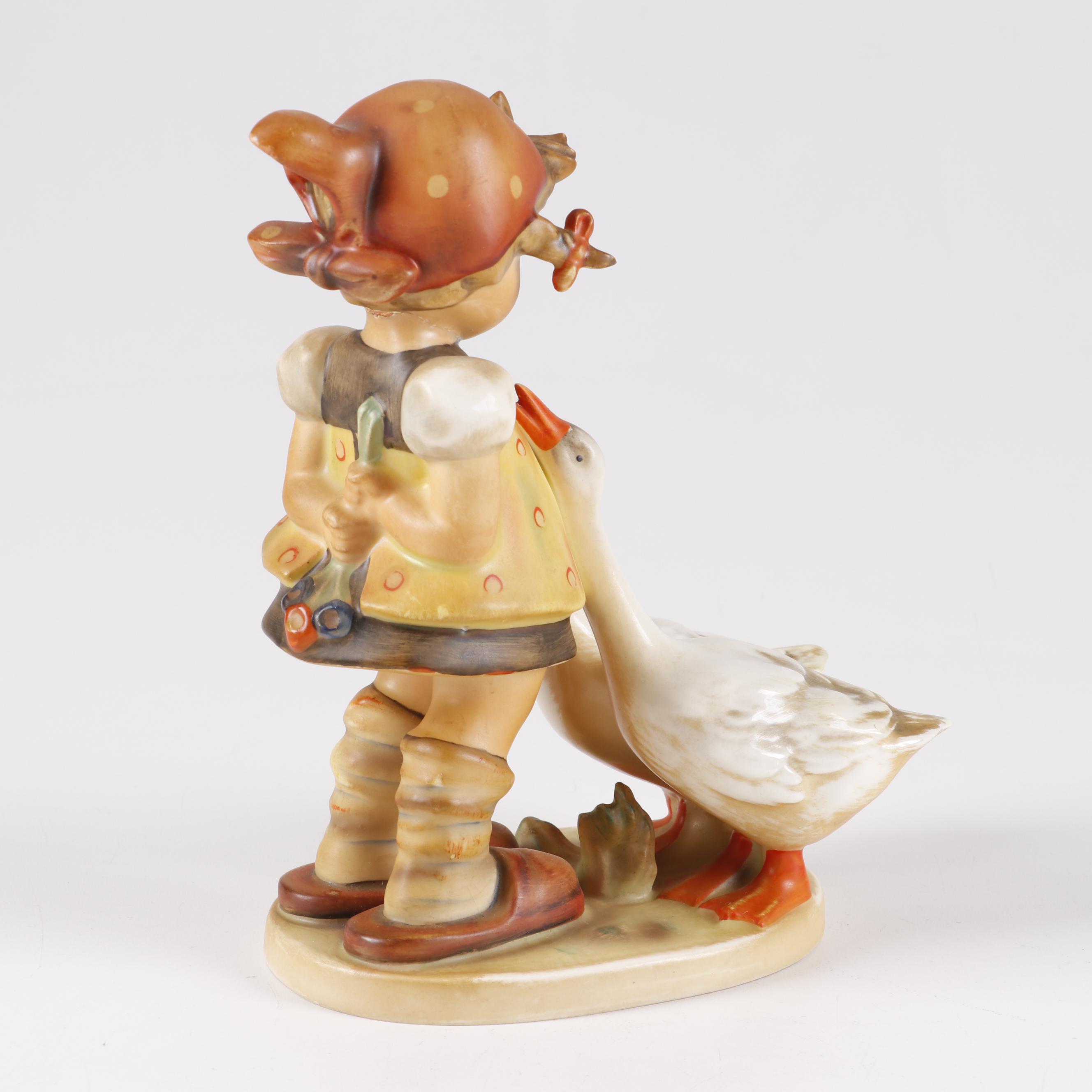 Goebel Hummel "Goose Girl" and "Serenade" Porcelain Figurines