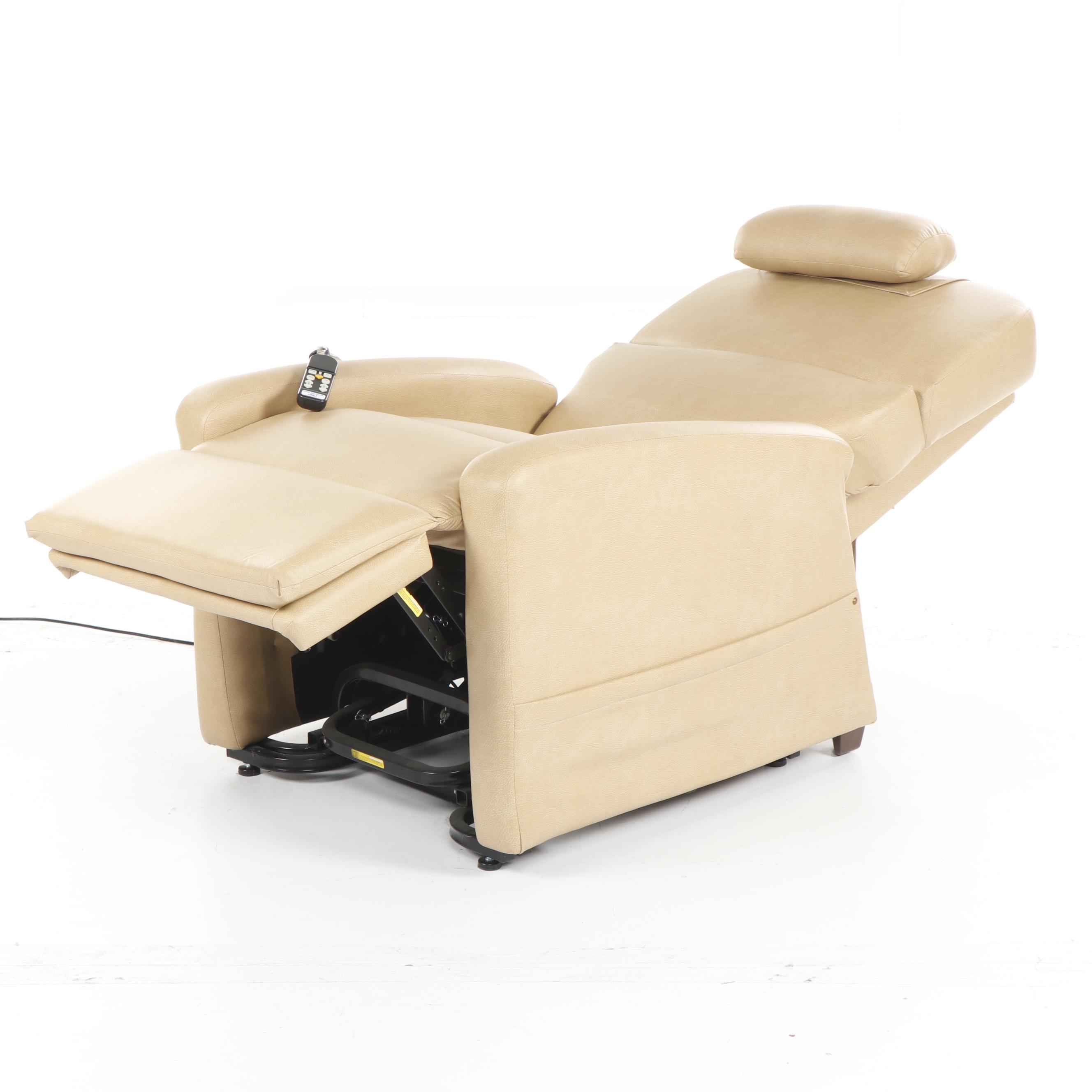 "Zero Gravity Lift Chair" by Relax The Back in Tan Faux Leather