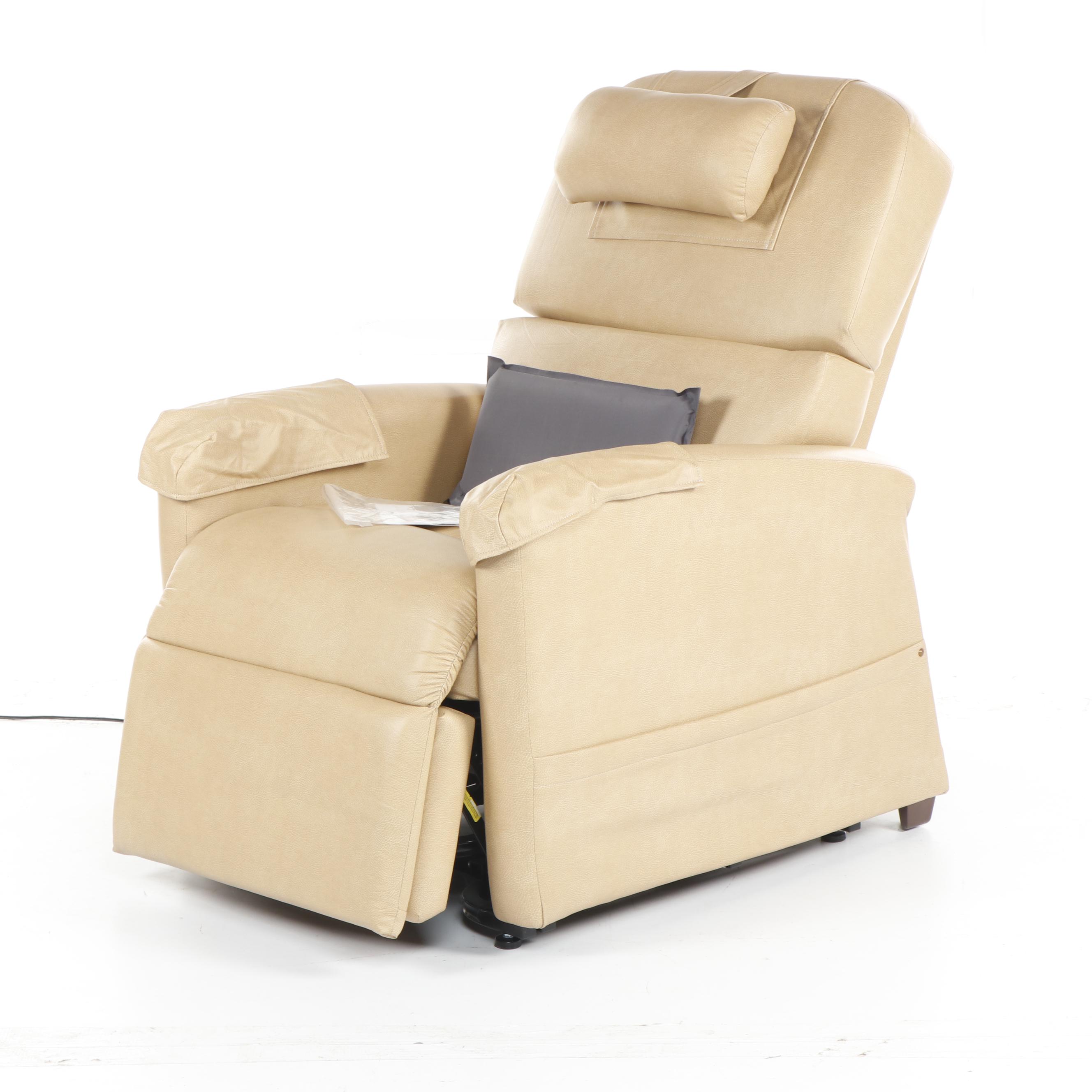 "Zero Gravity Lift Chair" by Relax The Back in Tan Faux Leather