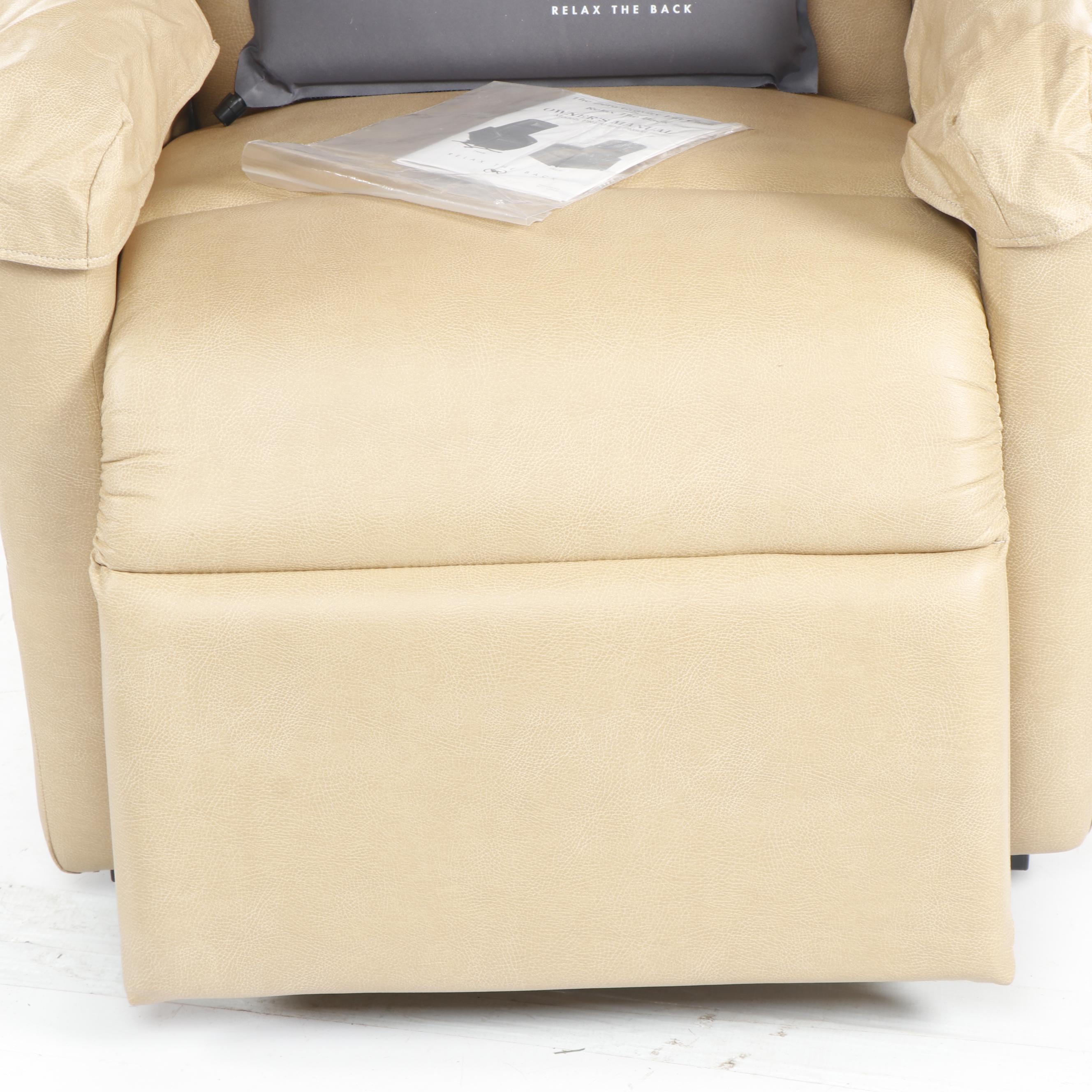 "Zero Gravity Lift Chair" by Relax The Back in Tan Faux Leather