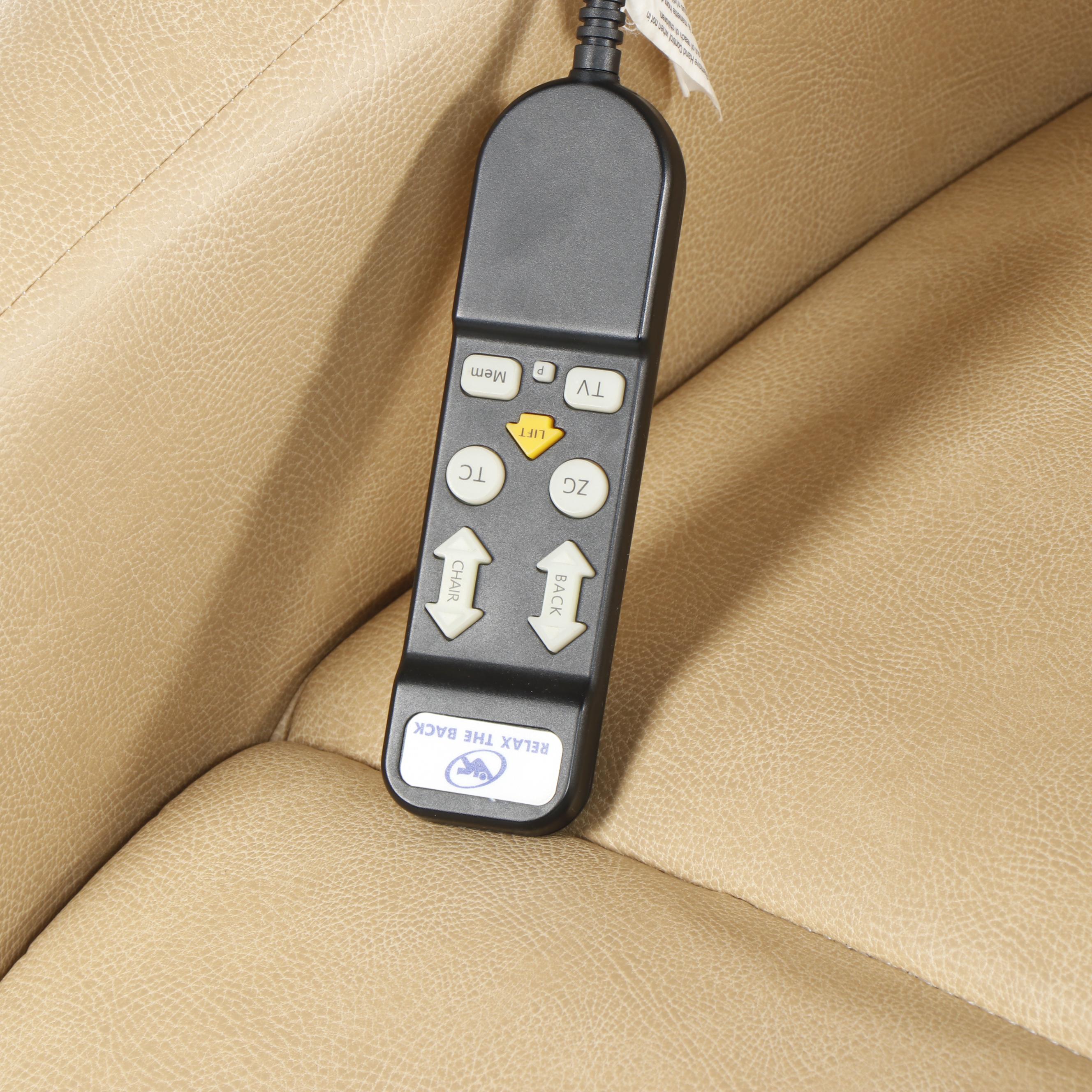 "Zero Gravity Lift Chair" by Relax The Back in Tan Faux Leather