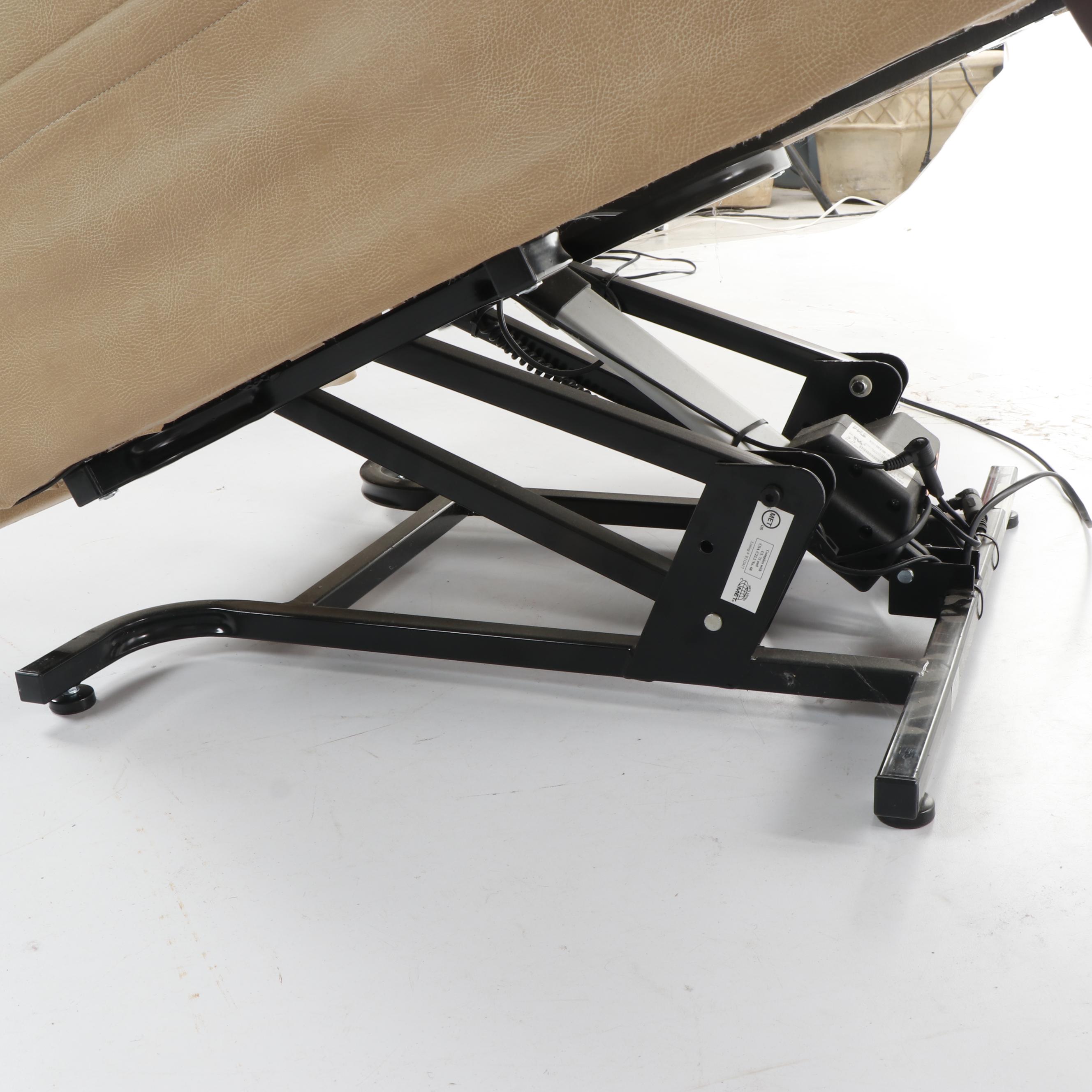 "Zero Gravity Lift Chair" by Relax The Back in Tan Faux Leather