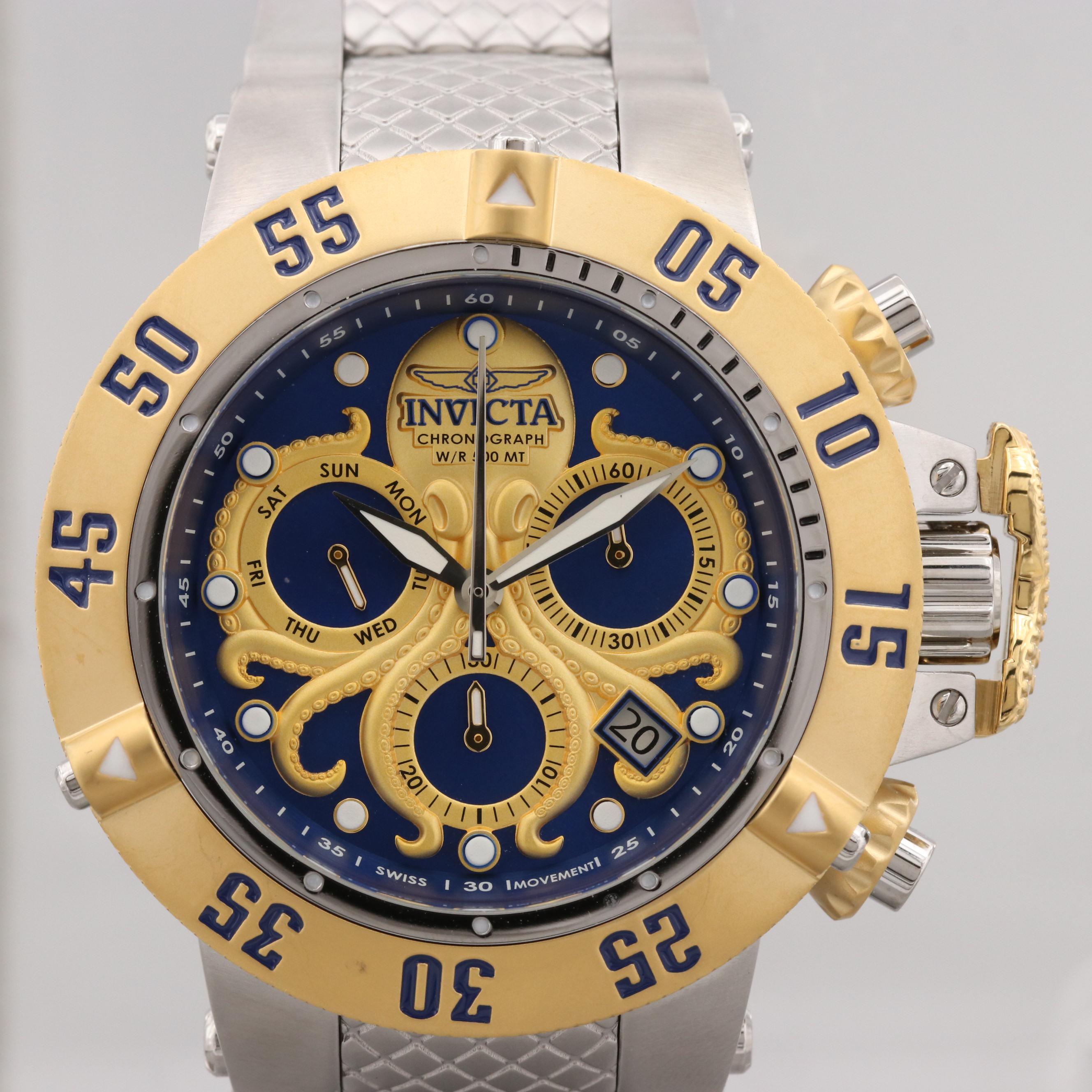 Invicta Subaqua Stainless Steel Watch With Octopus Dial