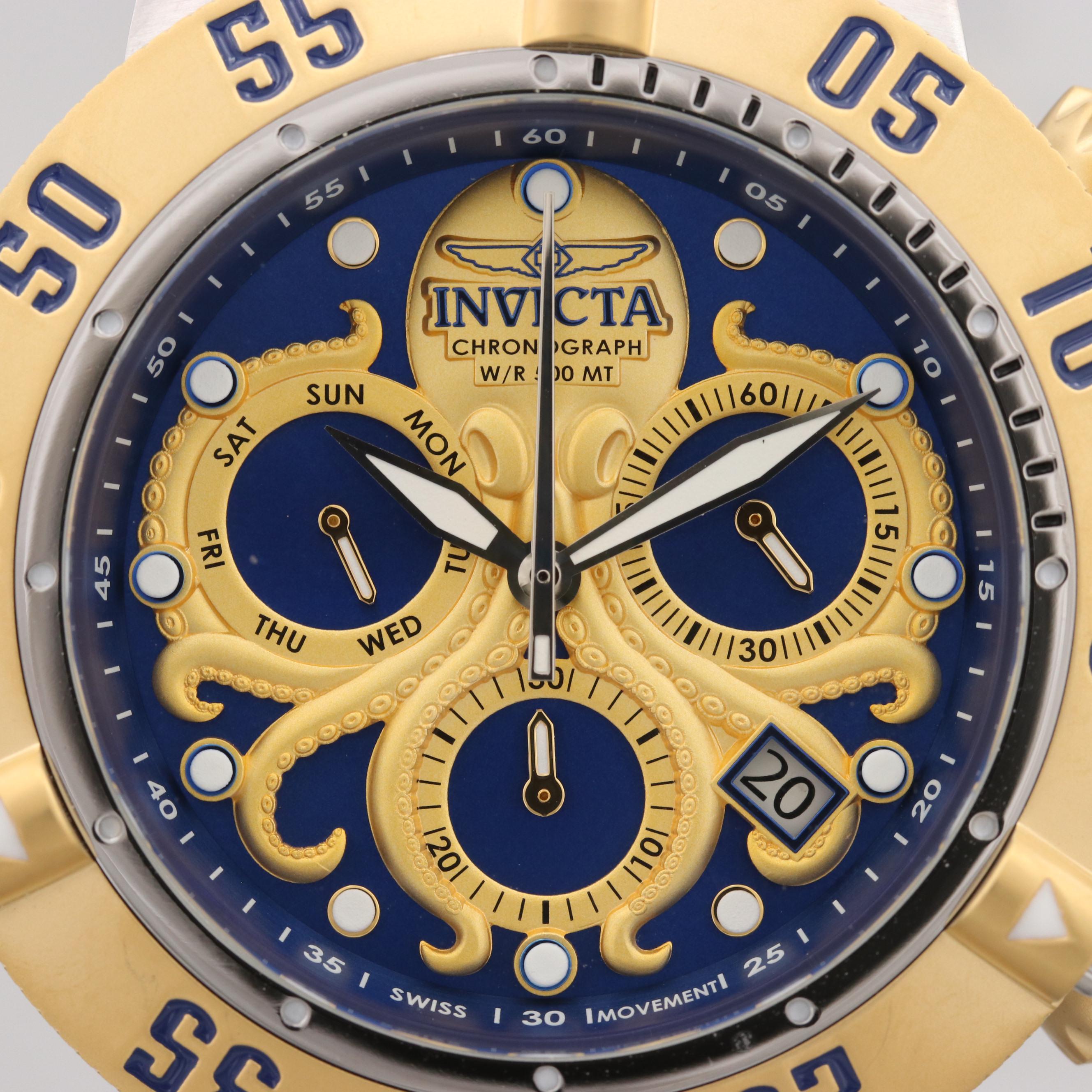 Invicta Subaqua Stainless Steel Watch With Octopus Dial