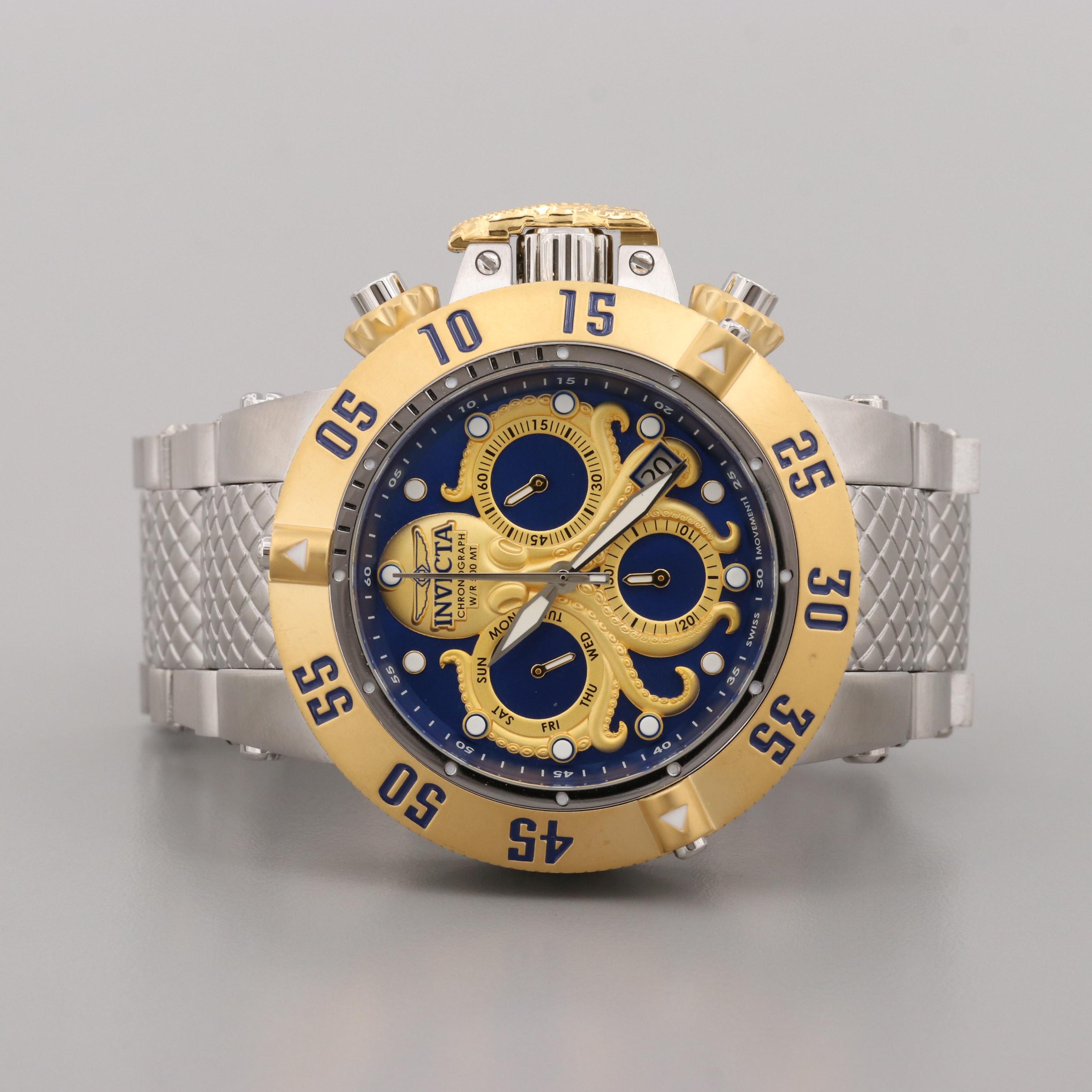 Invicta Subaqua Stainless Steel Watch With Octopus Dial