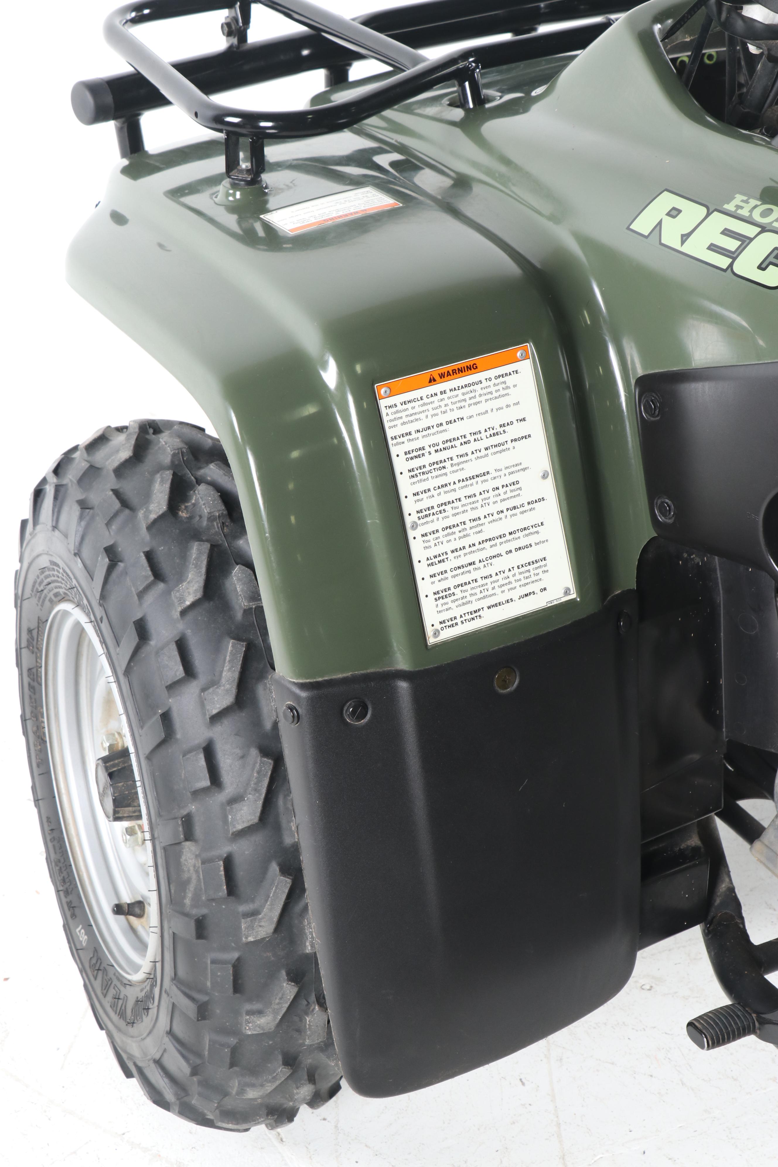 1997 Honda TRX250 FourTrax Recon All Terrain Vehicle