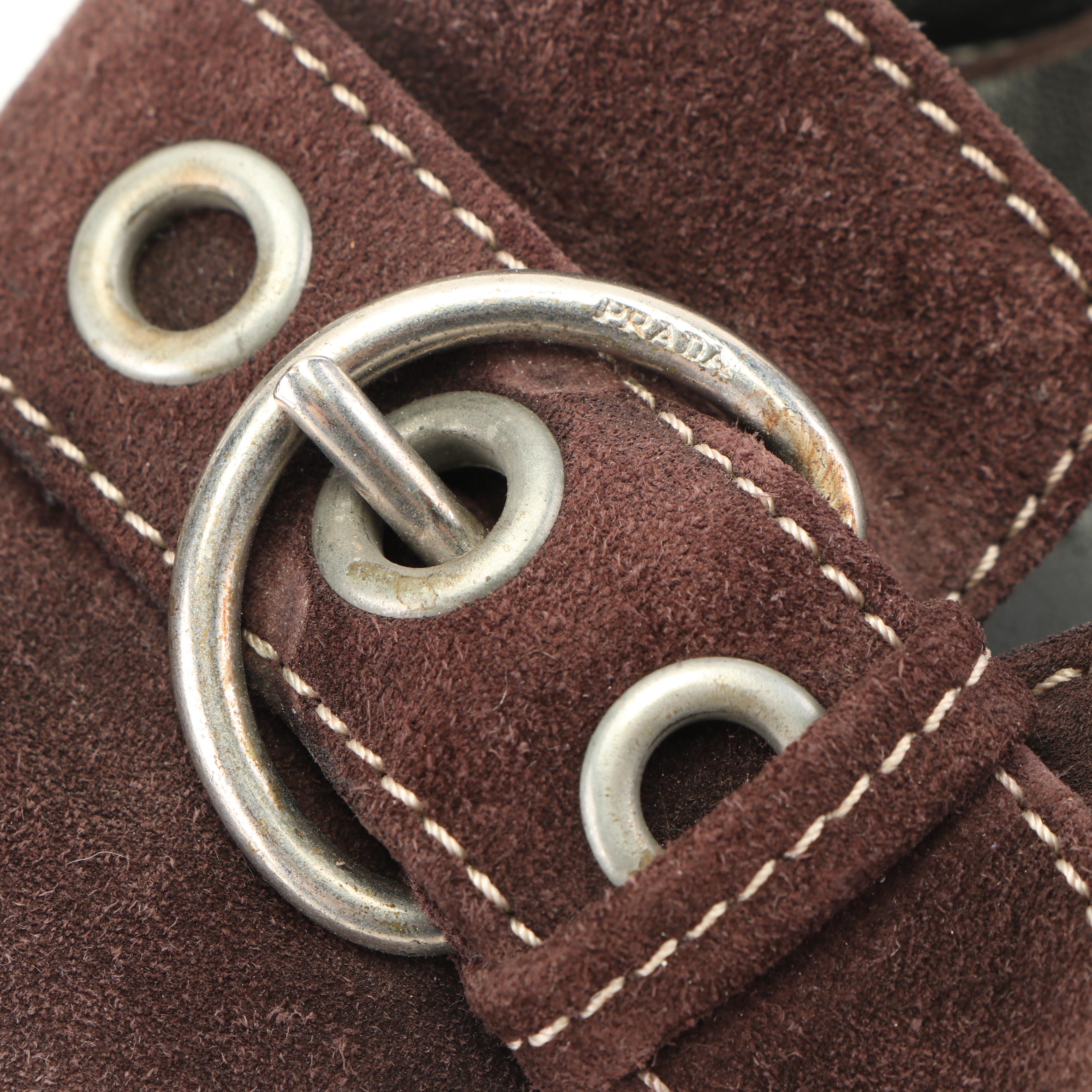 Prada Brown Suede D'Orsay Heels