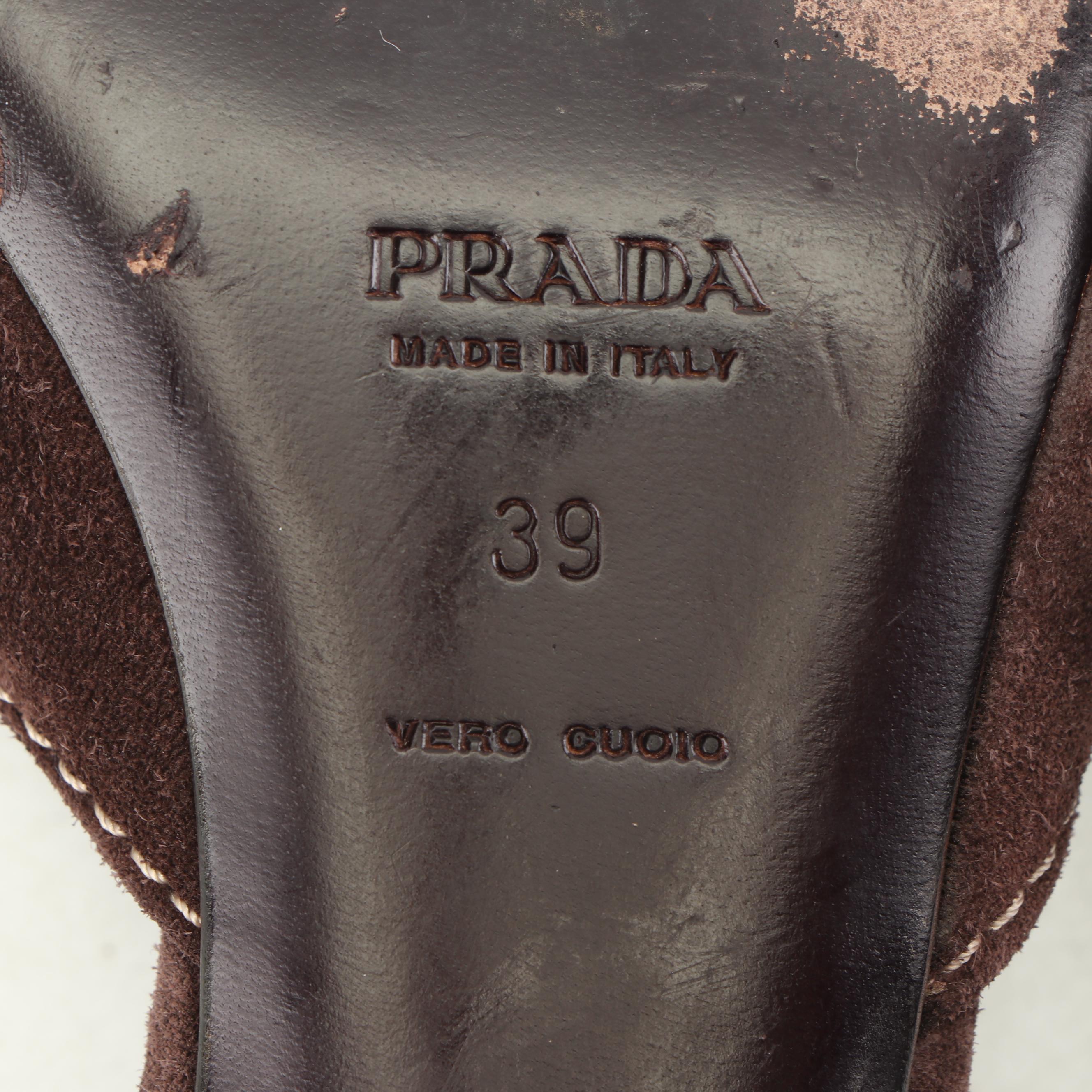 Prada Brown Suede D'Orsay Heels