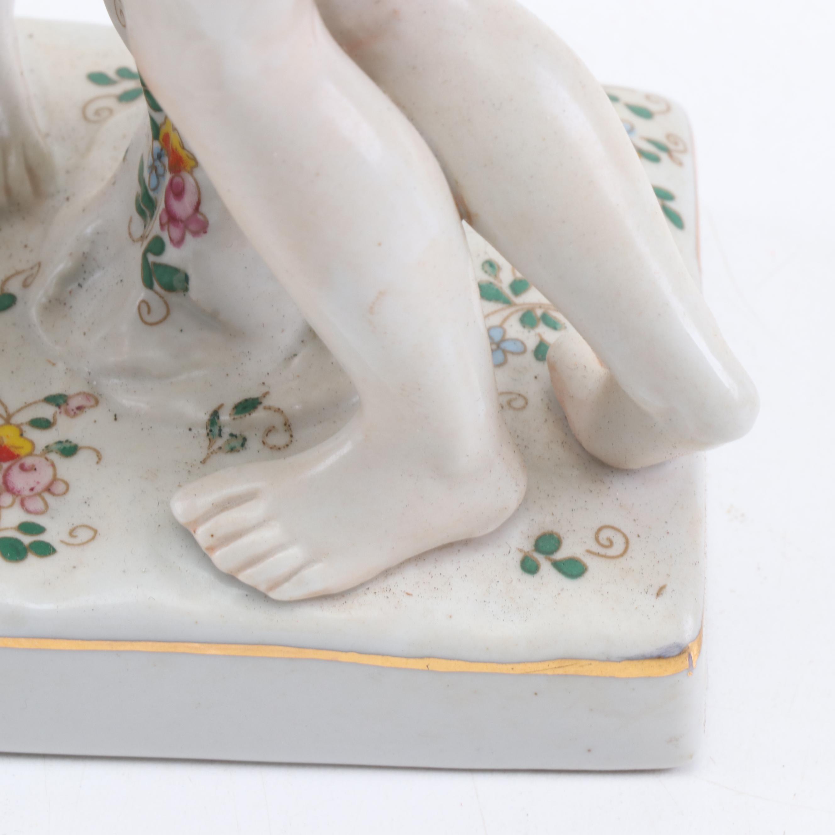 Hand-Painted Dresden Porcelain Figurine of Nude Women, Early to Mid 20th Century