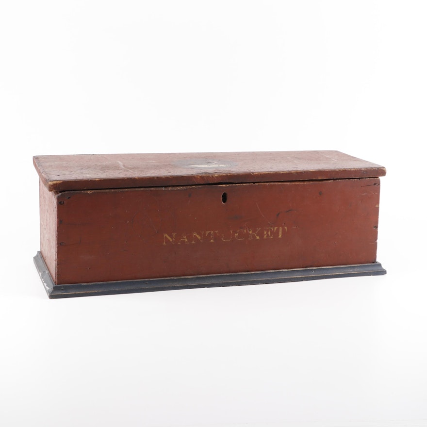 Painted "Nantucket" Wooden Tool Chest, Early 20th Century