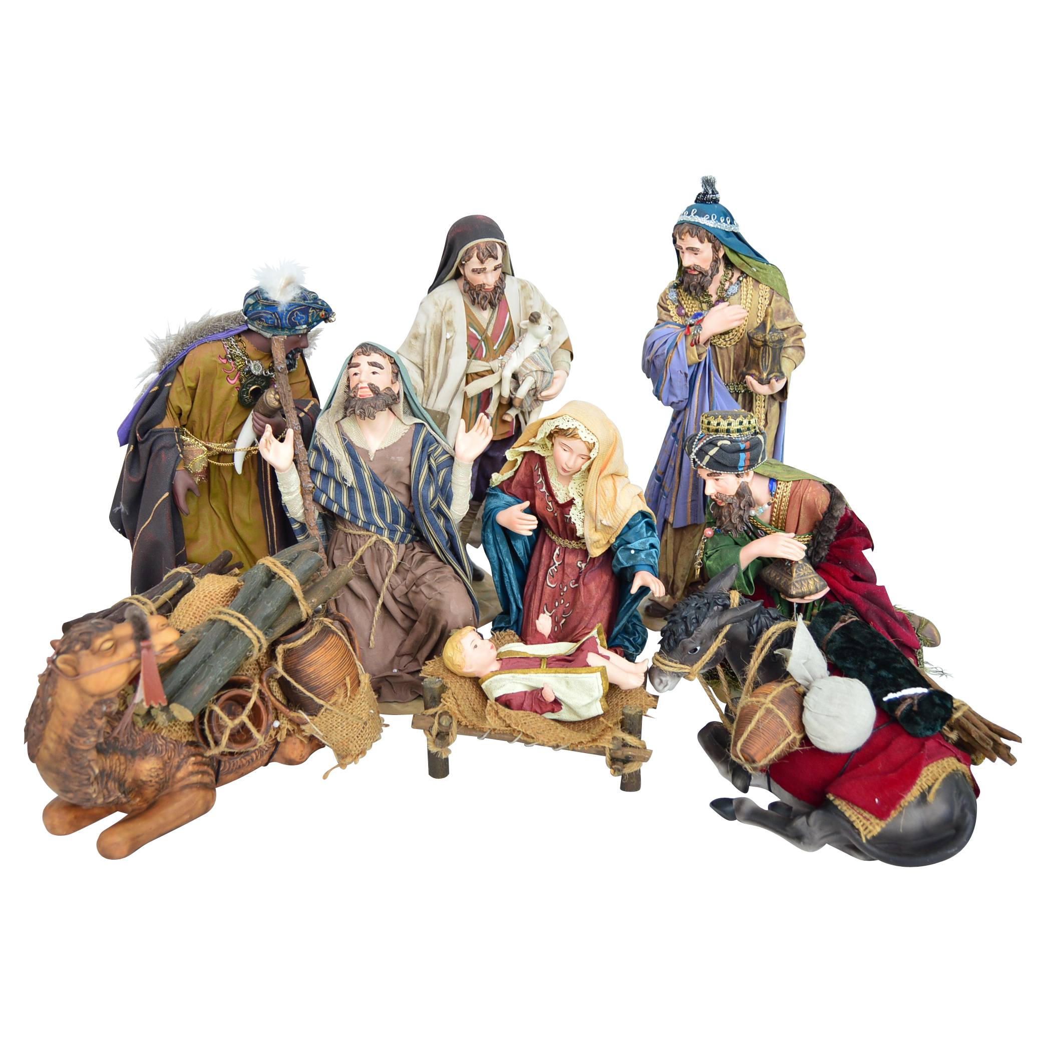 Hand Painted Creche Set