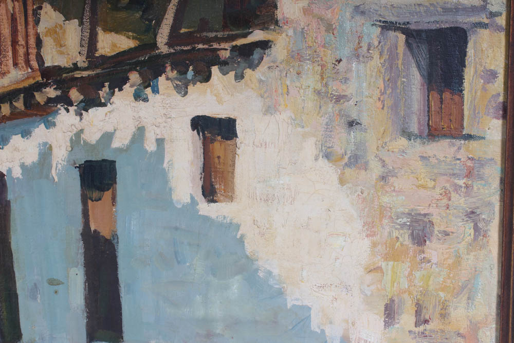 Rafael Ortega Village Scene Oil Painting