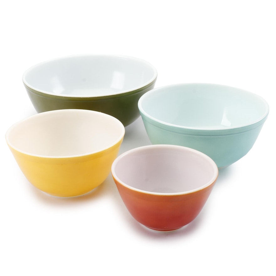 Mid-Century Pyrex "Primary Colors" Mixing Bowls