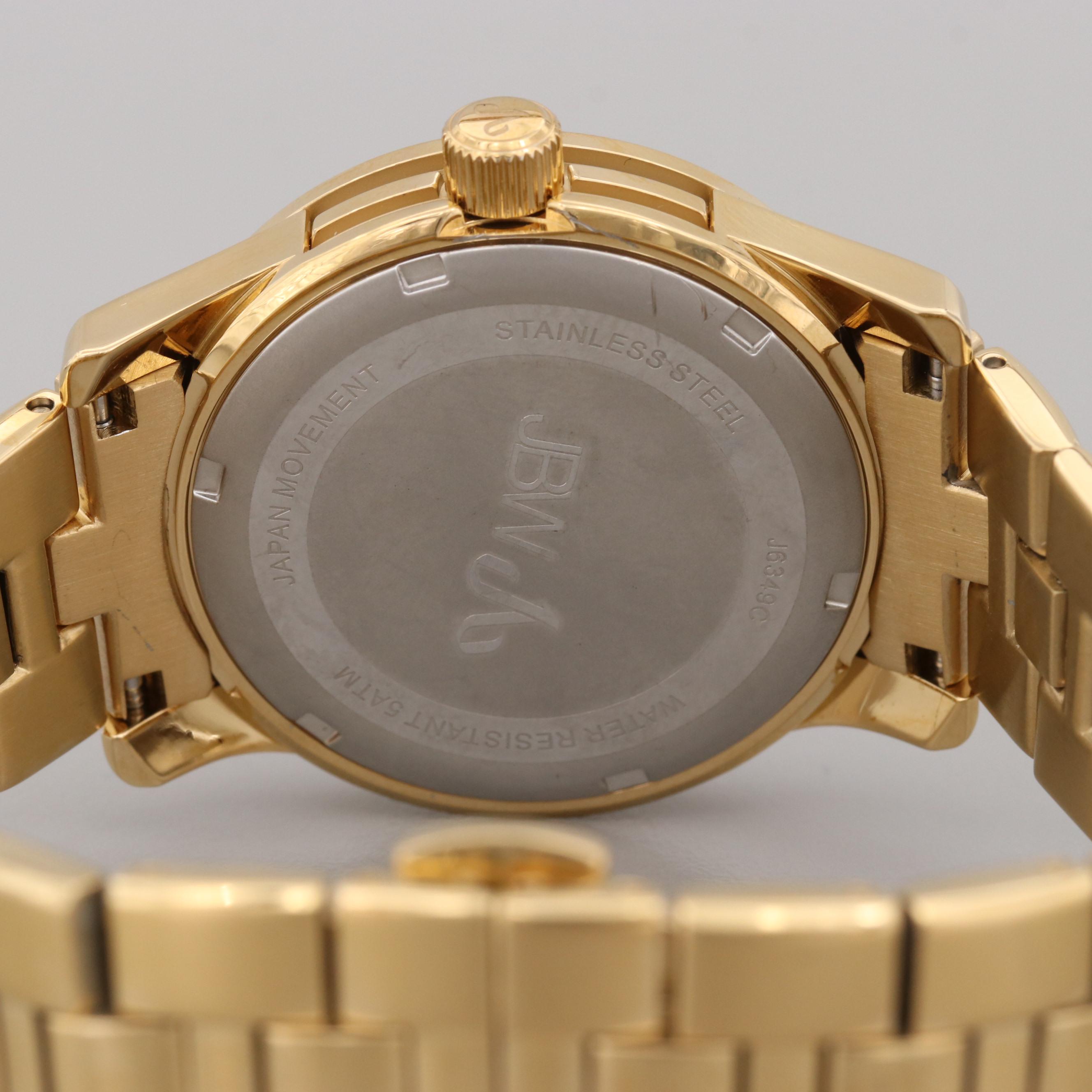 JBW "Celine" Gold Tone Quartz Watch With Diamond and Crystal Dial