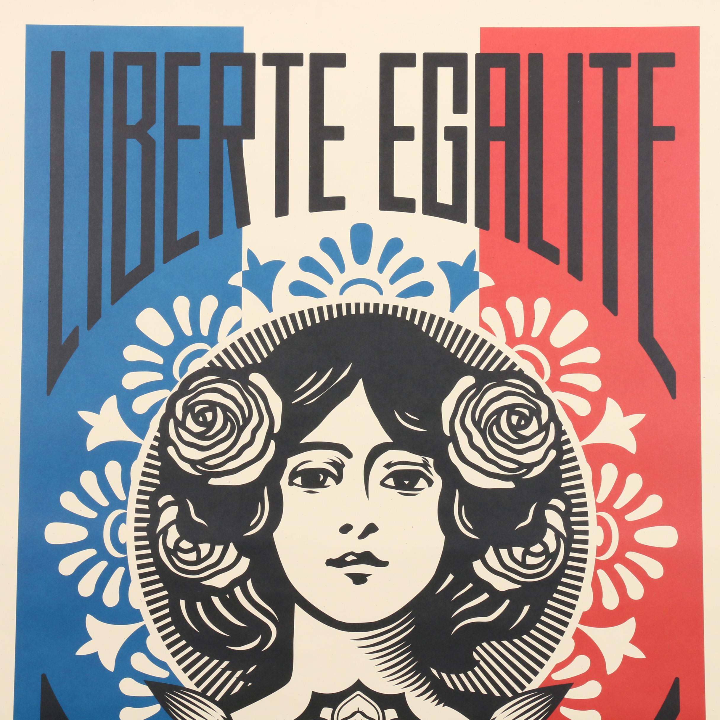 Shepard Fairey Offset Print "Liberté, Egalité, Fraternité"