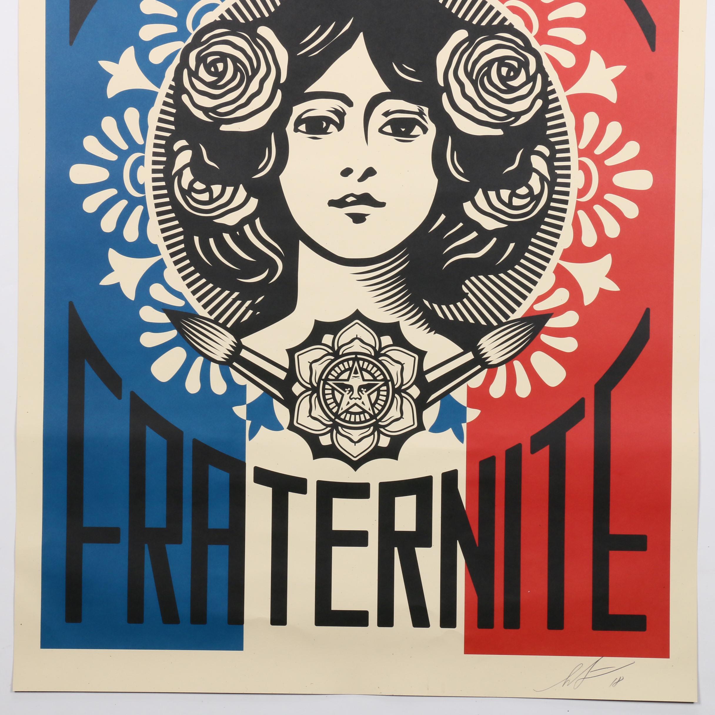 Shepard Fairey Offset Print "Liberté, Egalité, Fraternité"