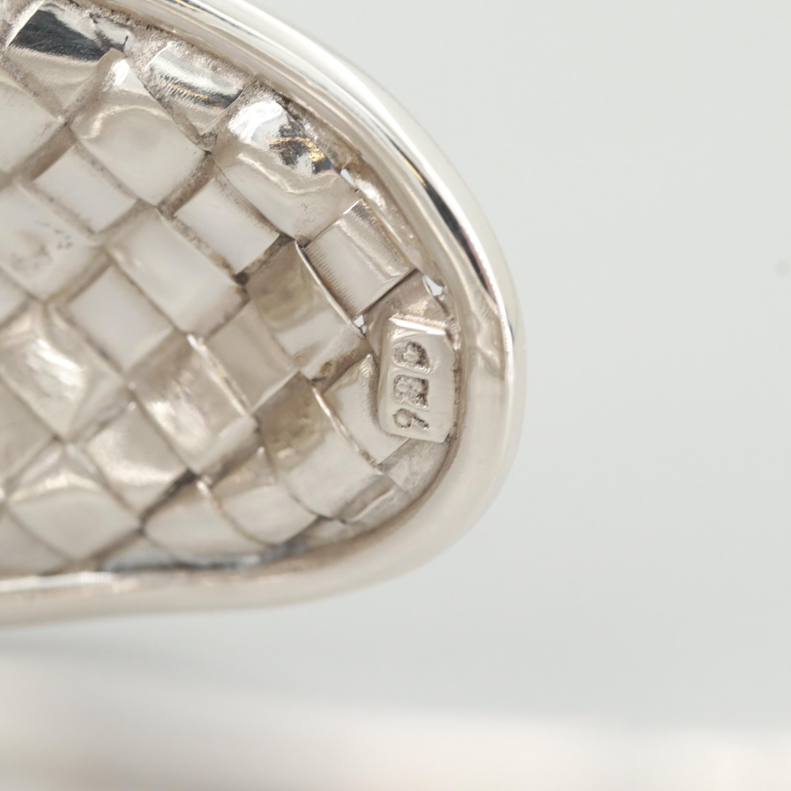 Sterling Silver Basket Weave Cuff Bracelet