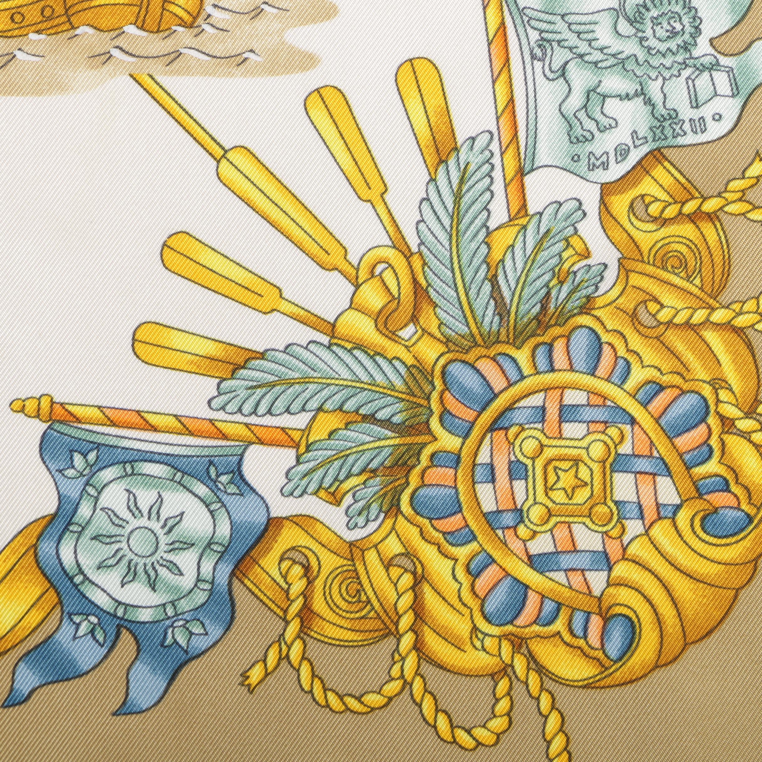 Hermès Paris Silk Twill "Voiles de Lumiere" Scarf Designed by Joachim Metz