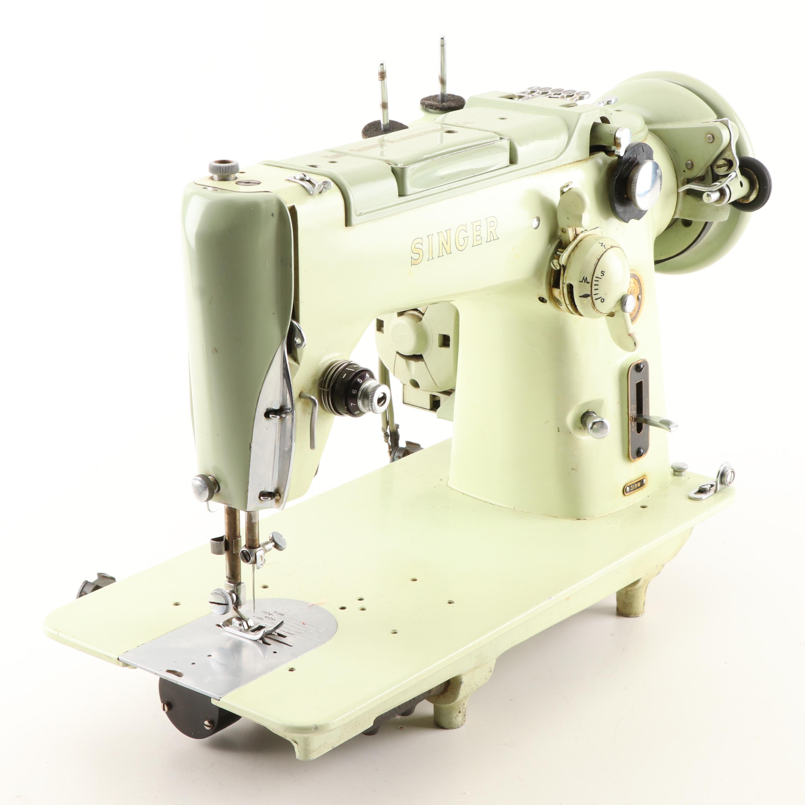 Singer Sewing Machine 319W and Attachments, Circa 1954