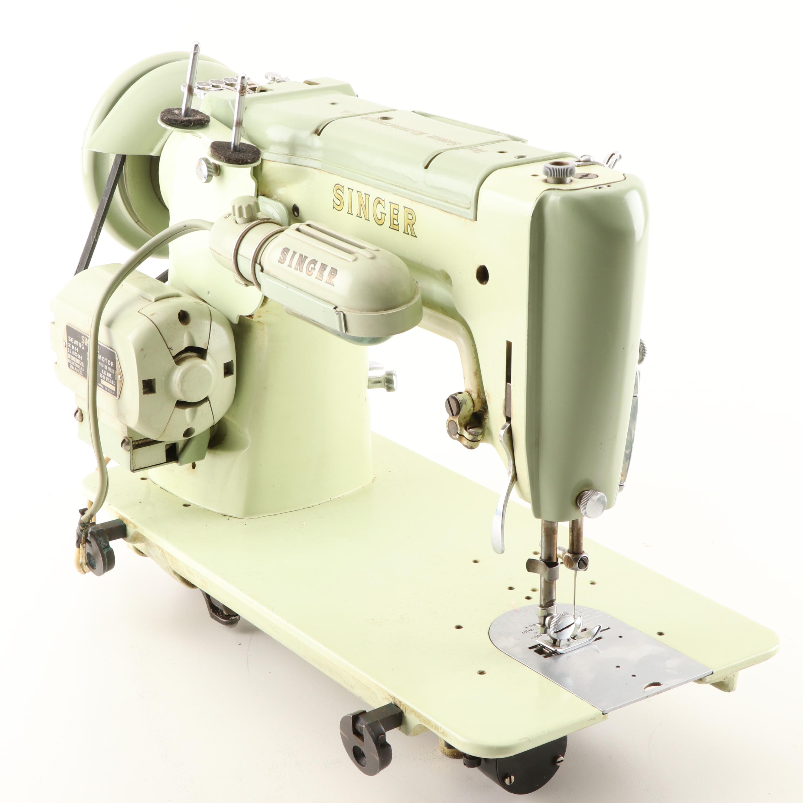 Singer Sewing Machine 319W and Attachments, Circa 1954