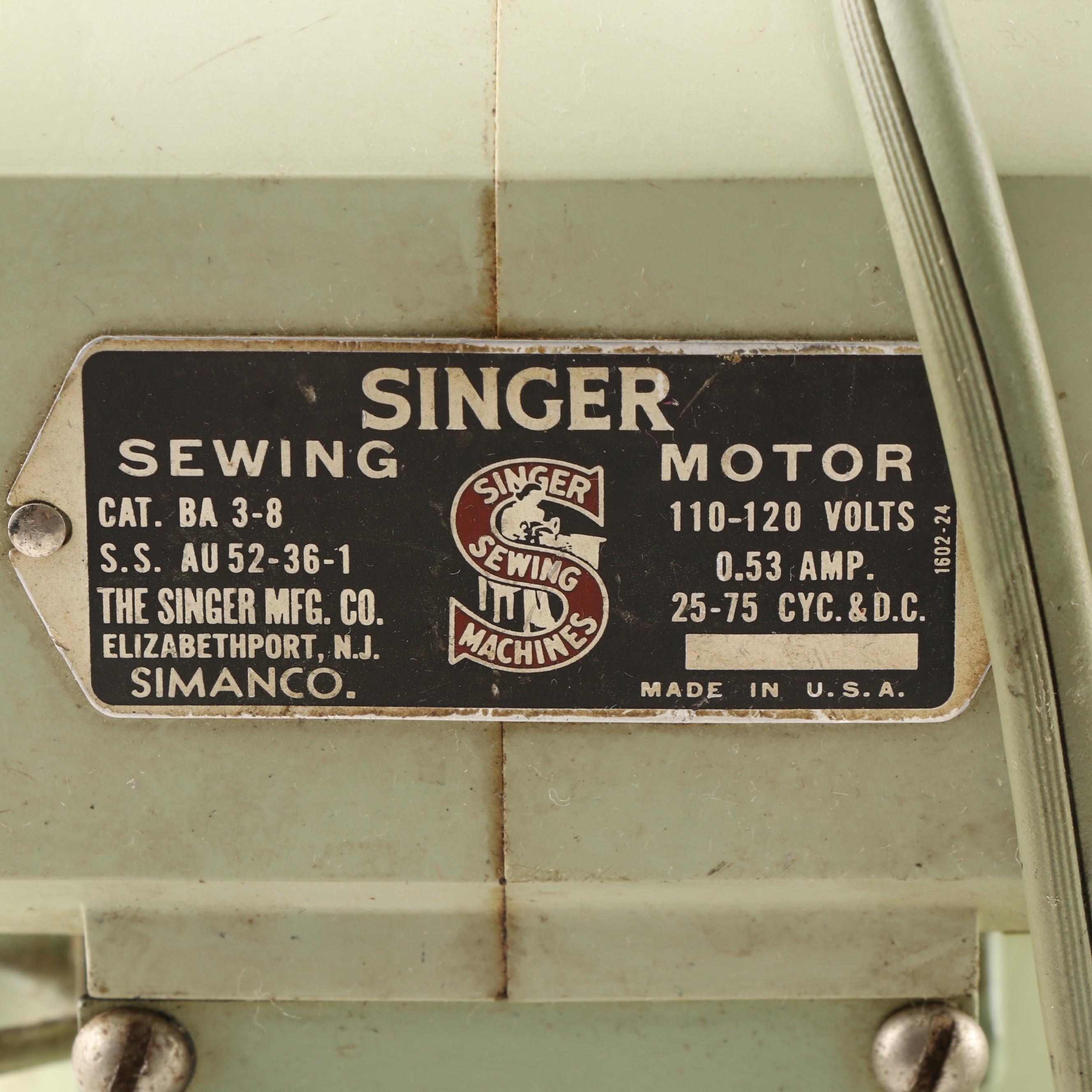 Singer Sewing Machine 319W and Attachments, Circa 1954