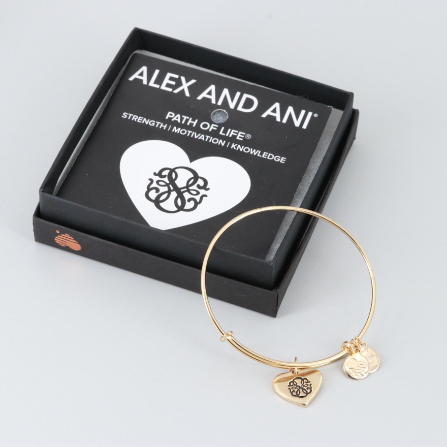 Alex and Ani "Path of Life" Charm Bangle Bracelet