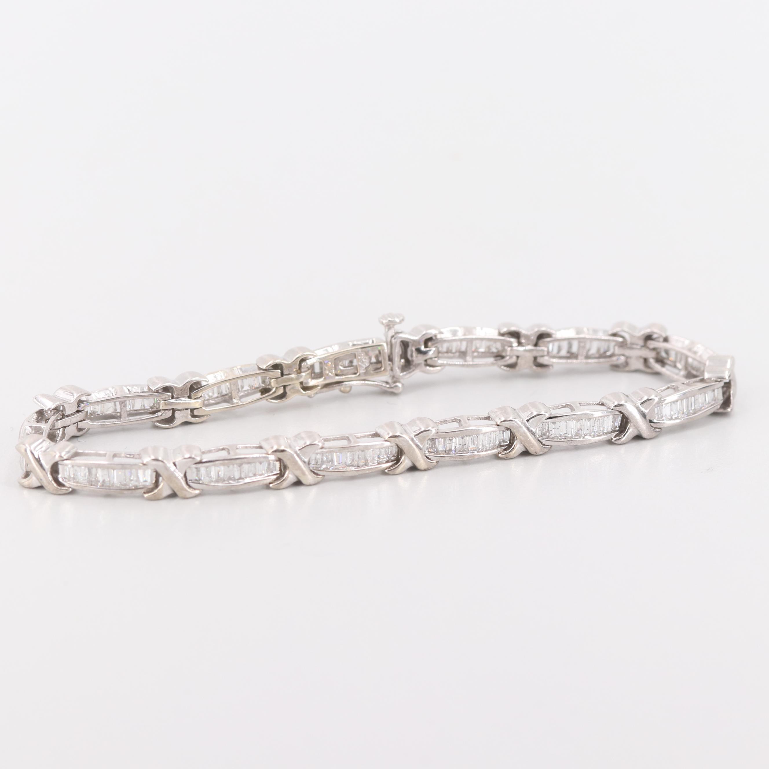 10K White Gold 3.49 CTW Diamond Bracelet