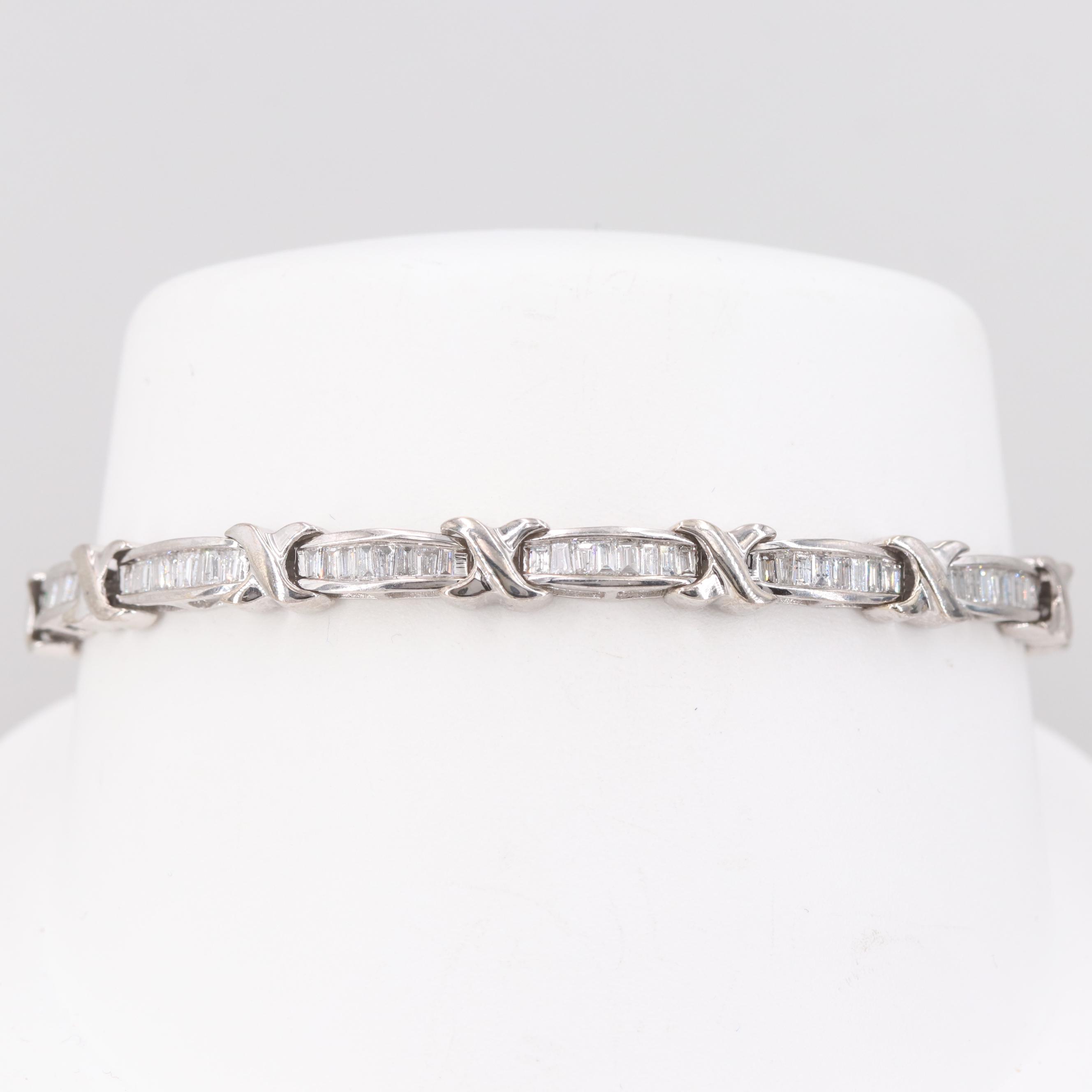 10K White Gold 3.49 CTW Diamond Bracelet