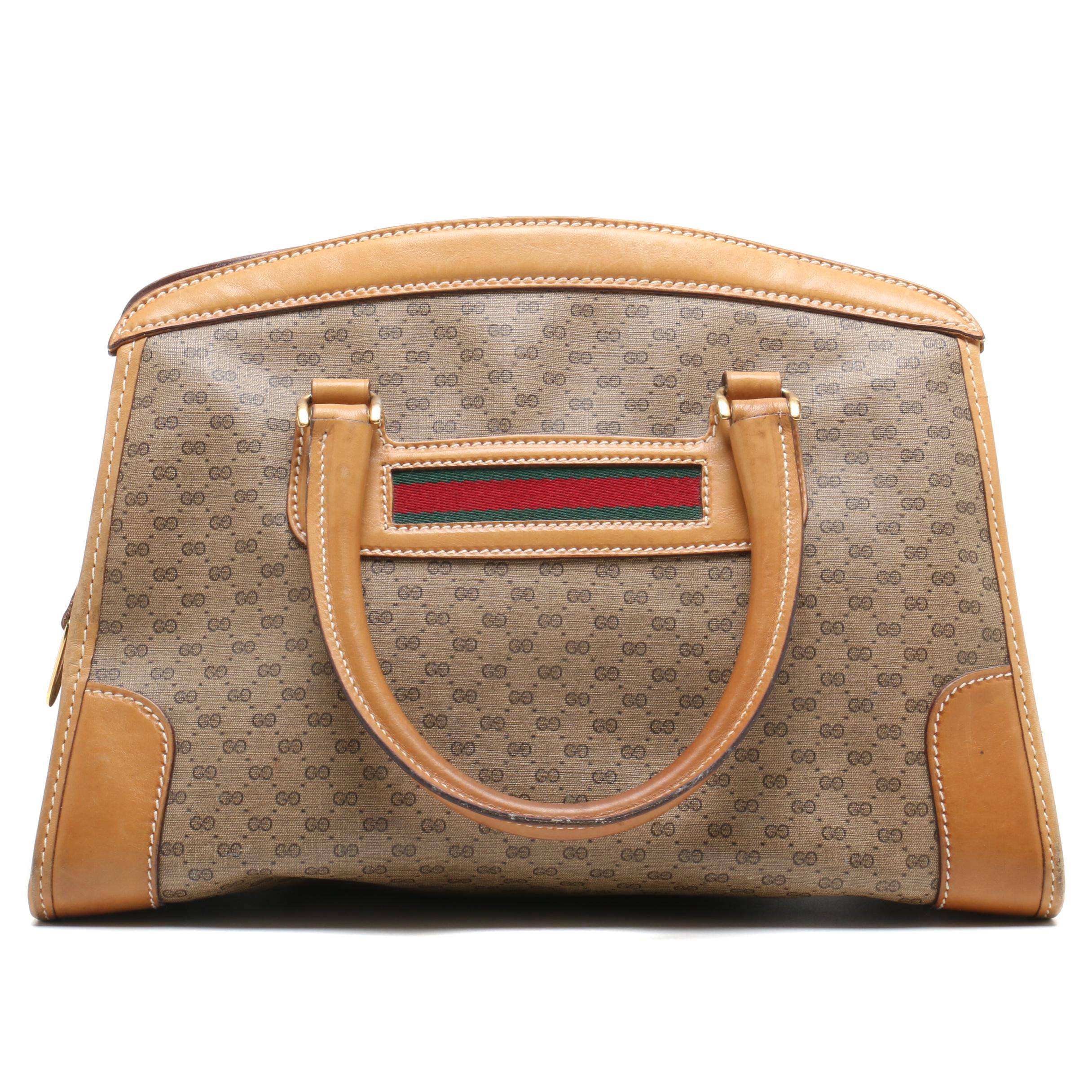 Gucci GG Supreme Canvas Satchel, 1980s Vintage